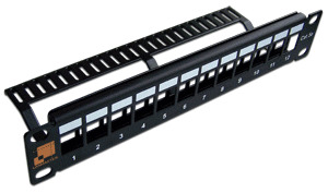 Патч-панель LAN-PP12OK-UTP/10 наборная 10", неэкранированная, 12 портов, 1U, LANMASTER