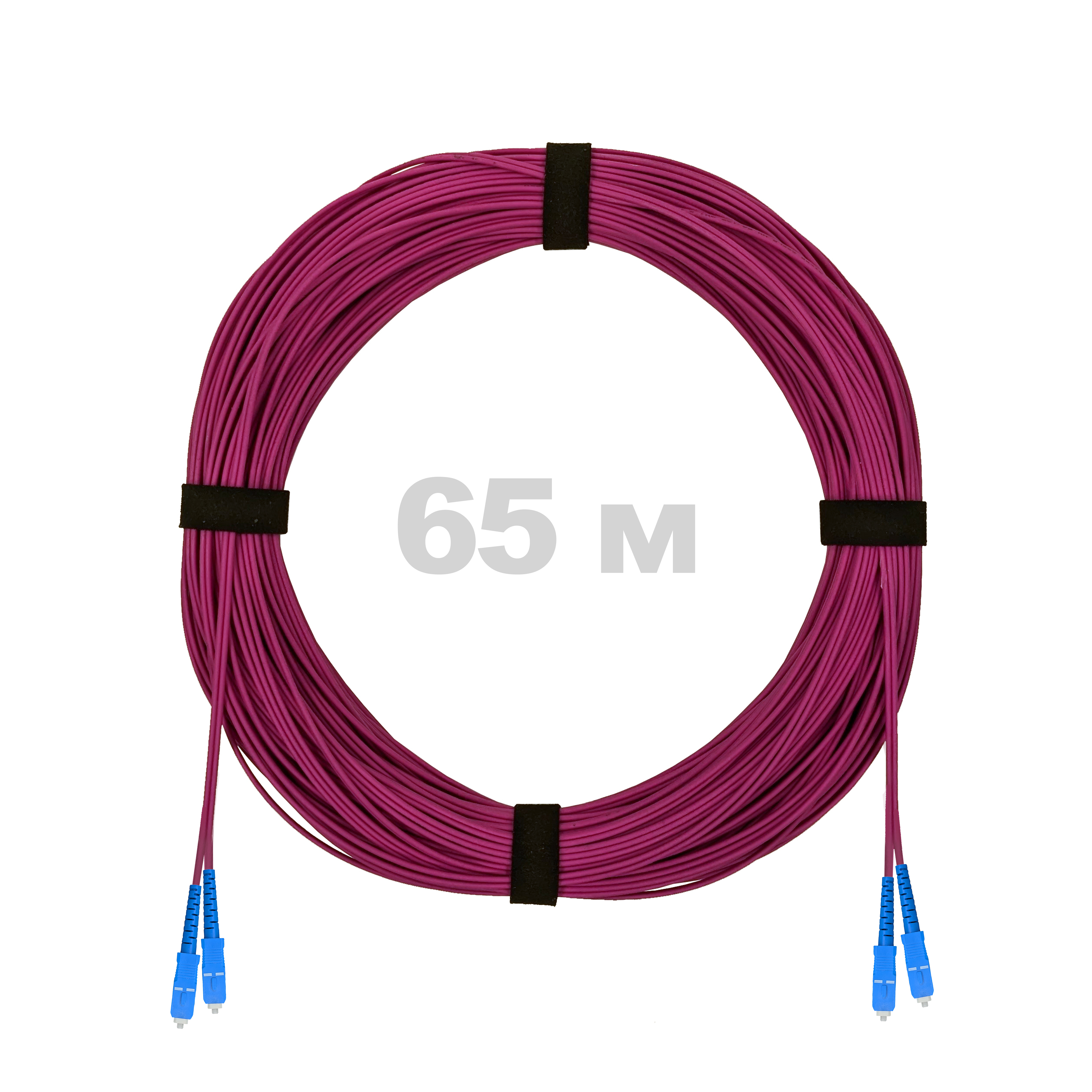 Патч-корд оптический SC/UPC-SC/UPC MM (OM4) 3mm duplex LSZH,  65 м.