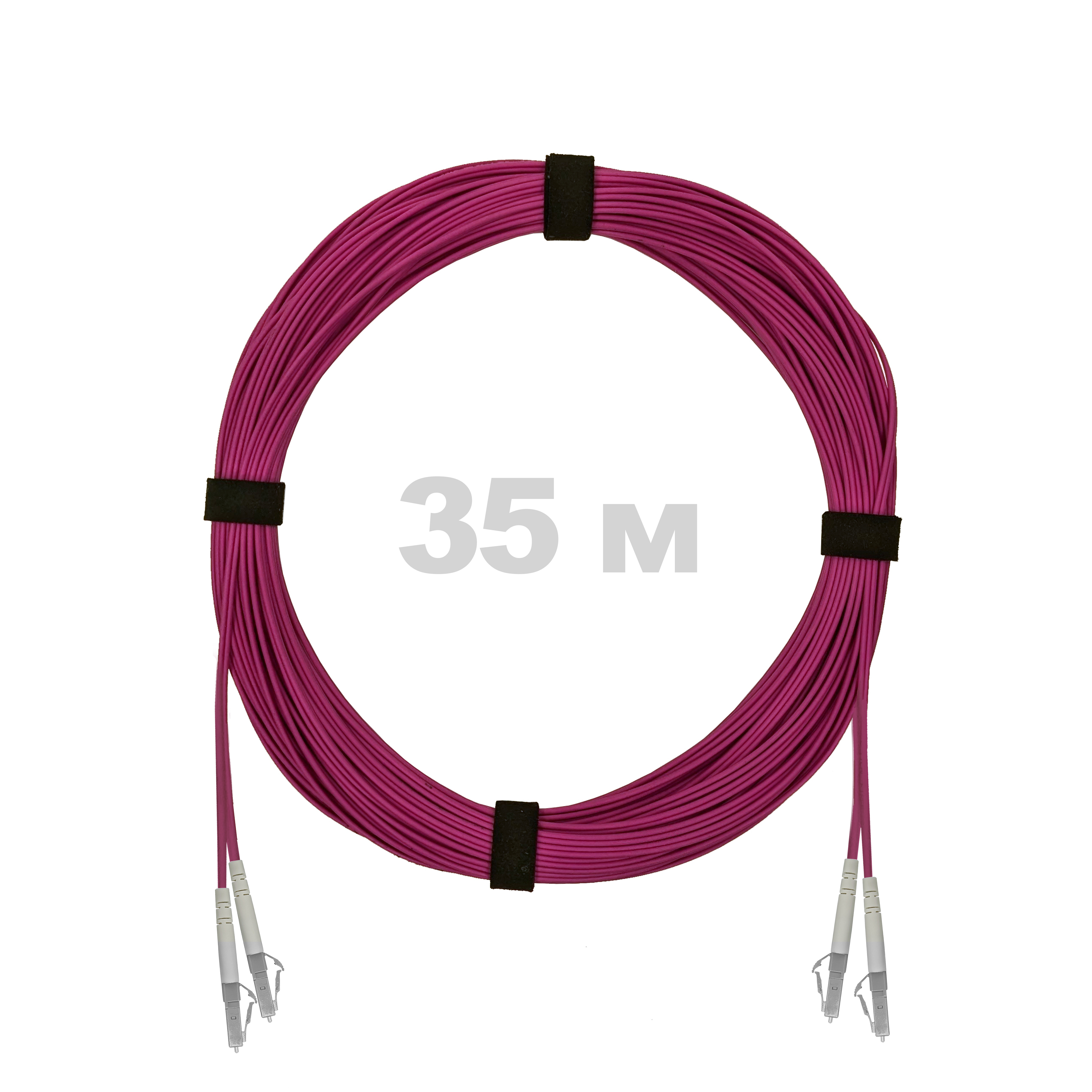 Патч-корд оптический LC/UPC-LC/UPC MM (OM4) 2mm duplex LSZH,  35 м.