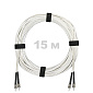 Патч-корд оптический армированный бронированный ST/PC-ST/PC SM (G.657A1) Duplex 3.0mm LSZH, ,белый, 15 м.