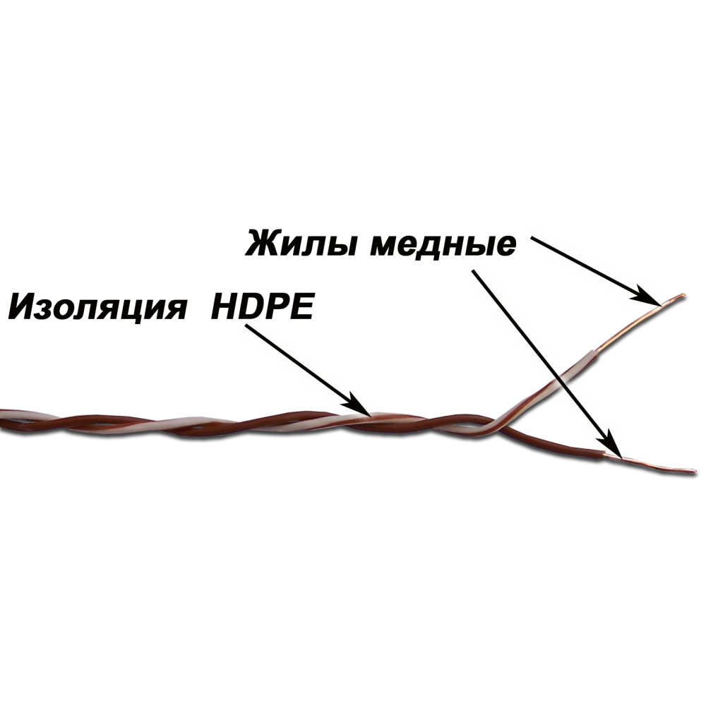 1-парный кроссировочный кабель, 24 AWG, бухта 500 метров, бело-оранжевый