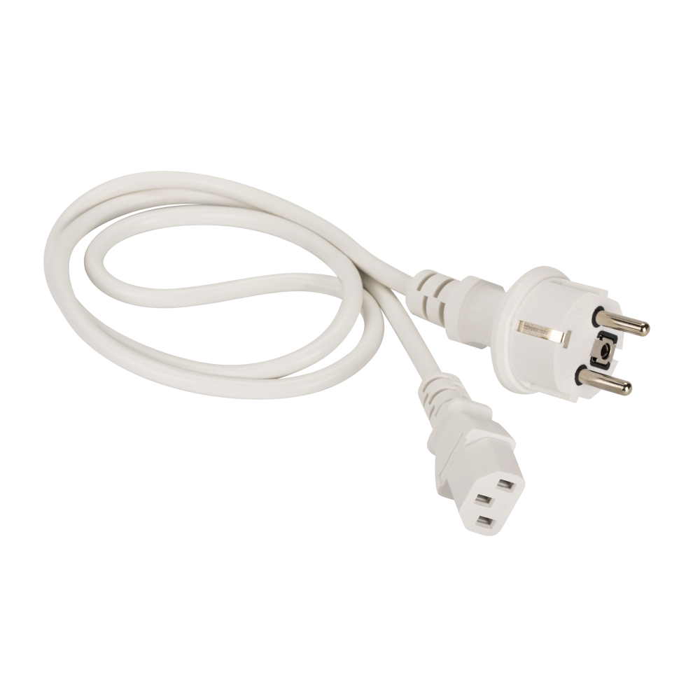 Шнур питания C13-Schuko, 3х0.75, 220В, 10А, белый, 5 метров__