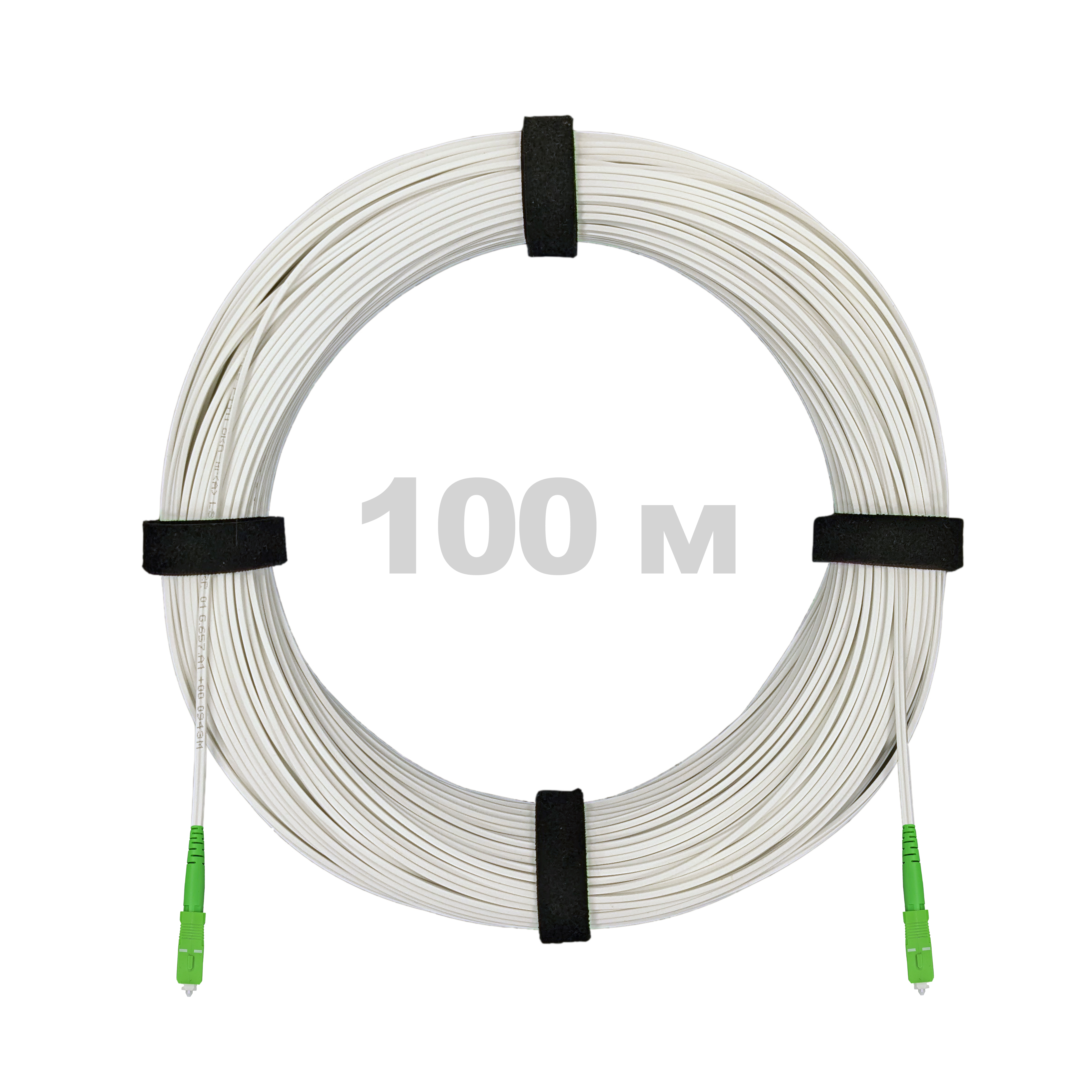 Патч-корд оптический FTTH диэлектрик FRP, G.657 LSZH 2SC/APC, белый 100 м.