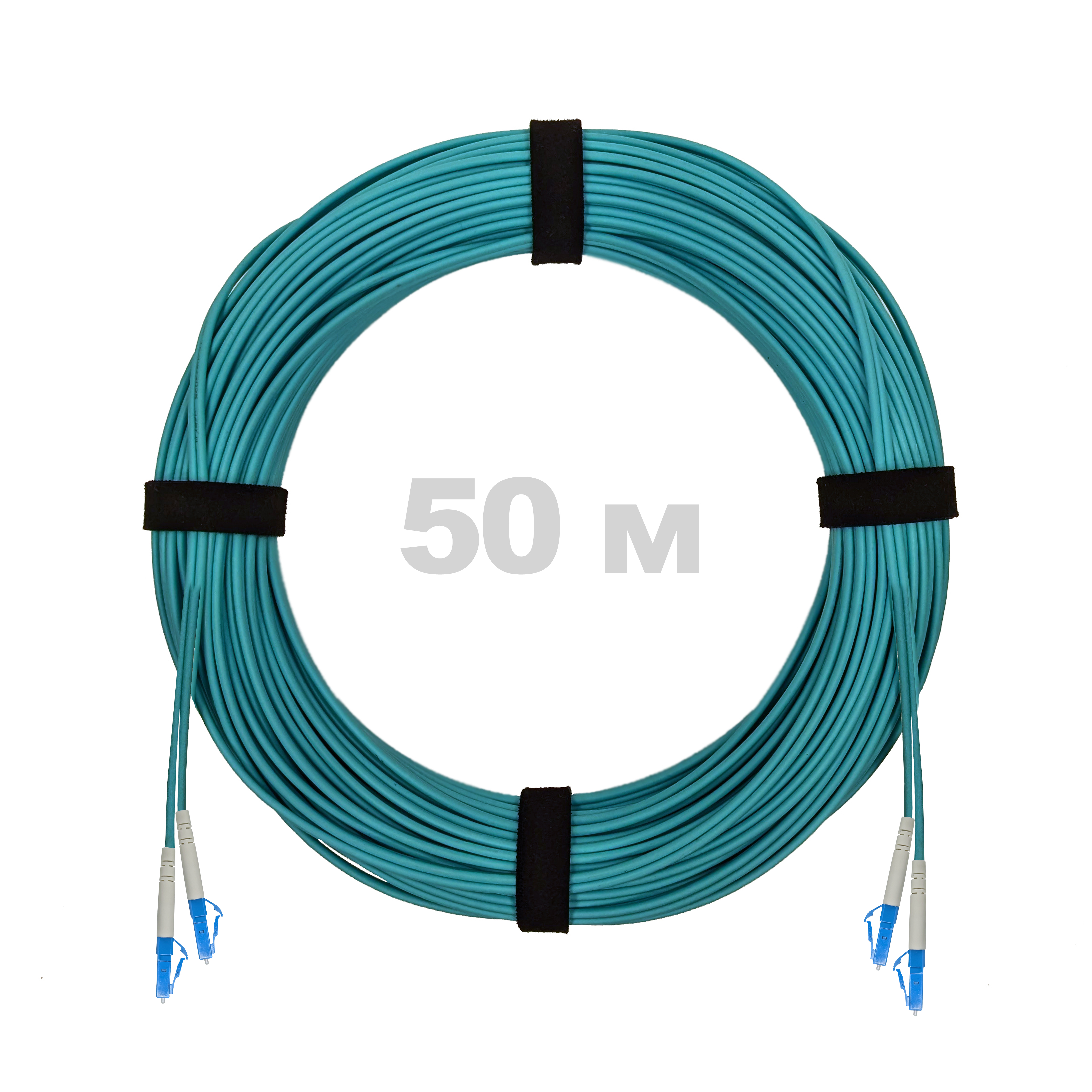 Патч-корд оптический армированный бронированный LC/UPC-LC/UPC MM (OM3) Duplex 3.0mm LSZH, 50 м.