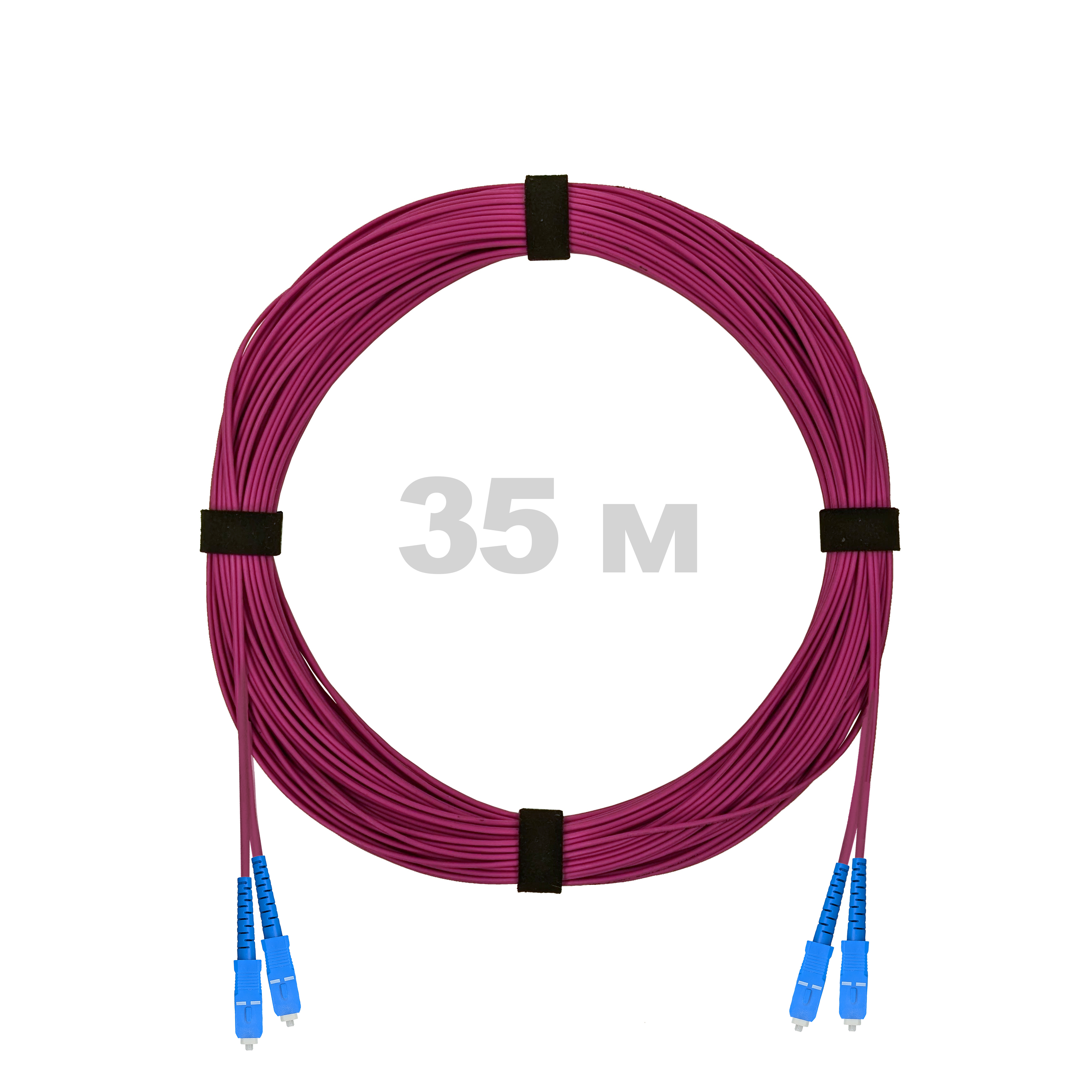 Патч-корд оптический армированный бронированный SC/UPC-SC/UPC MM (OM4) Duplex 2.0mm LSZH, 35 м.