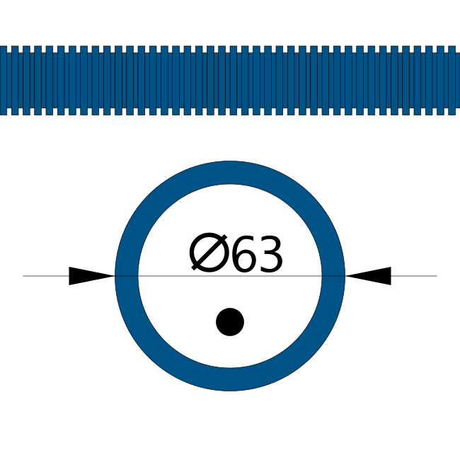 Труба гофрированная ПНД защитная для МПТ (пешель) синяя д63/50.6 (15м/360м уп/пал)