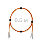 Патч-корд оптический армированный бронированный LC/UPC-LC/UPC MM (OM2) Duplex 3.0mm LSZH, 0.5 м.