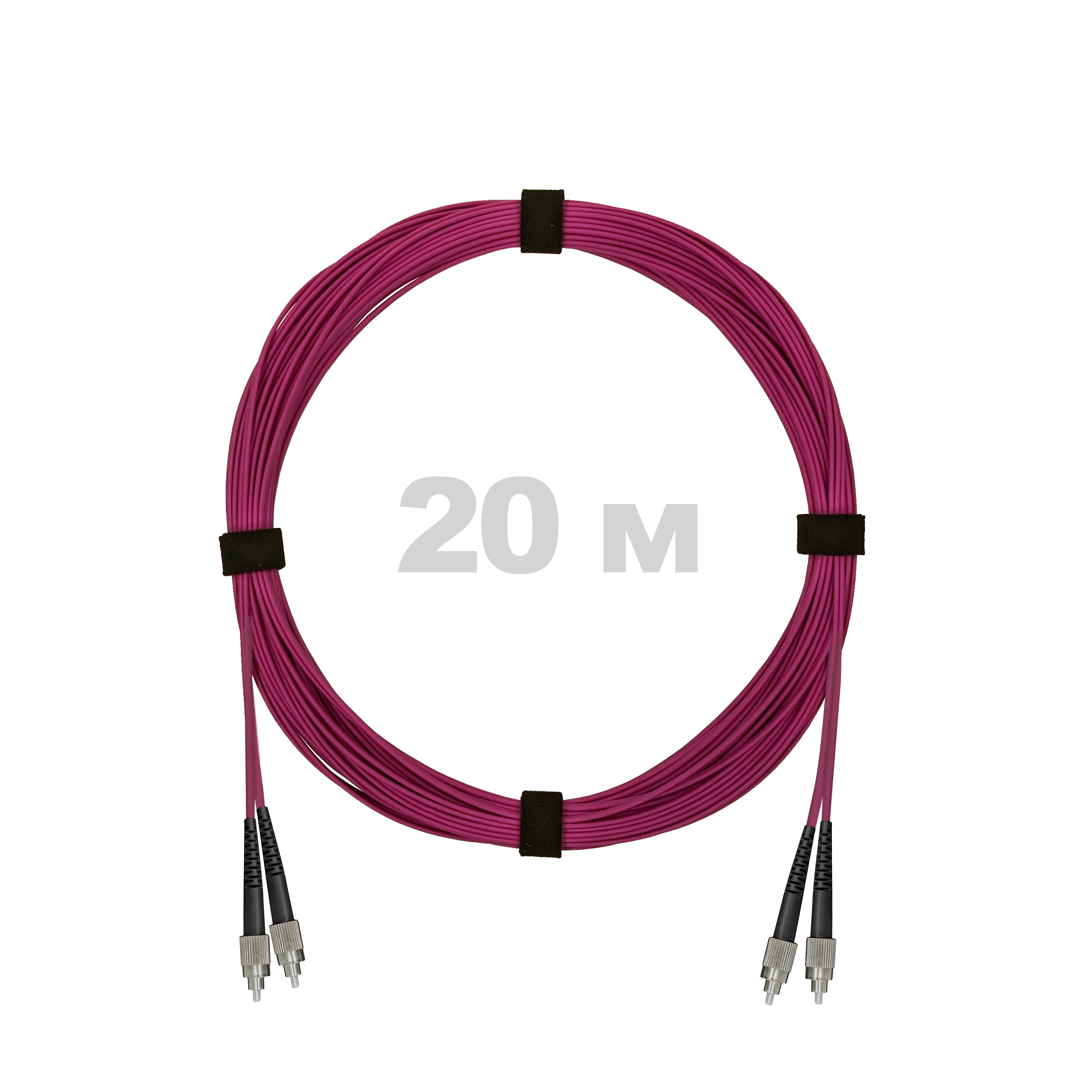 Патч-корд оптический FC/UPC-FC/UPC MM (OM4) 2mm duplex LSZH,  20 м.