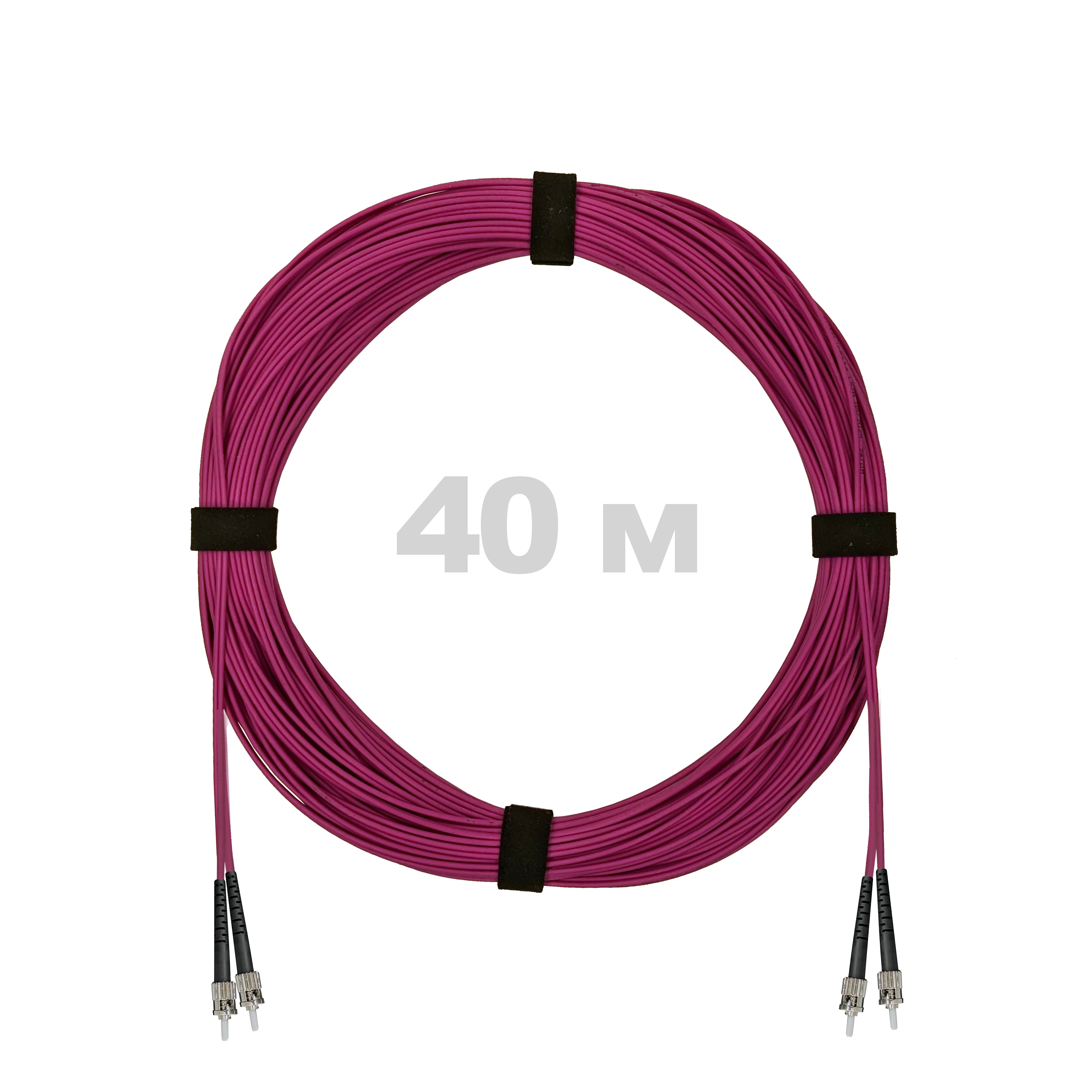 Патч-корд оптический армированный бронированный ST/PC-ST/PC MM (OM4) Duplex 2.0mm LSZH, 40 м.