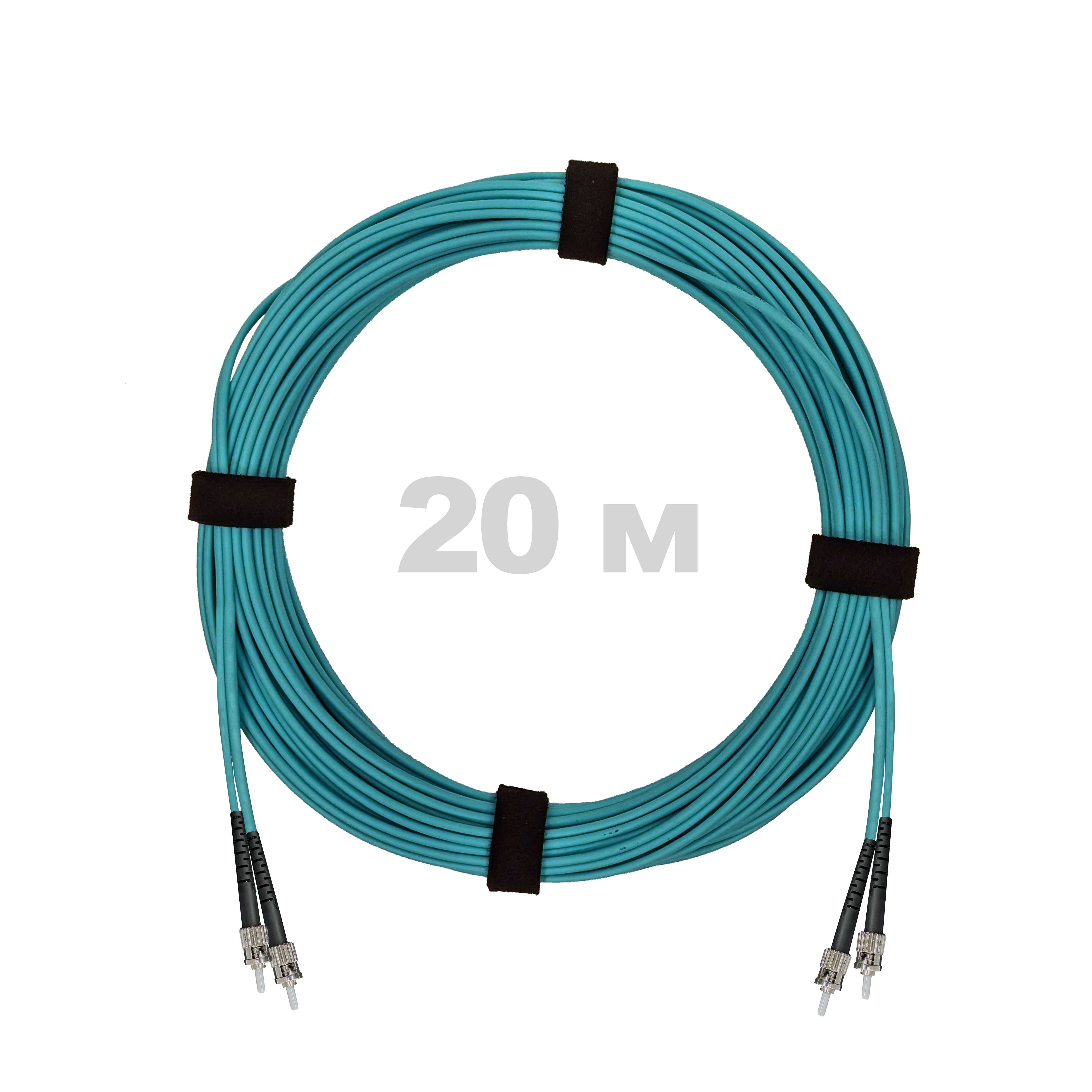 Патч-корд оптический ST/PC-ST/PC MM (OM3) 3mm duplex LSZH,  20 м.