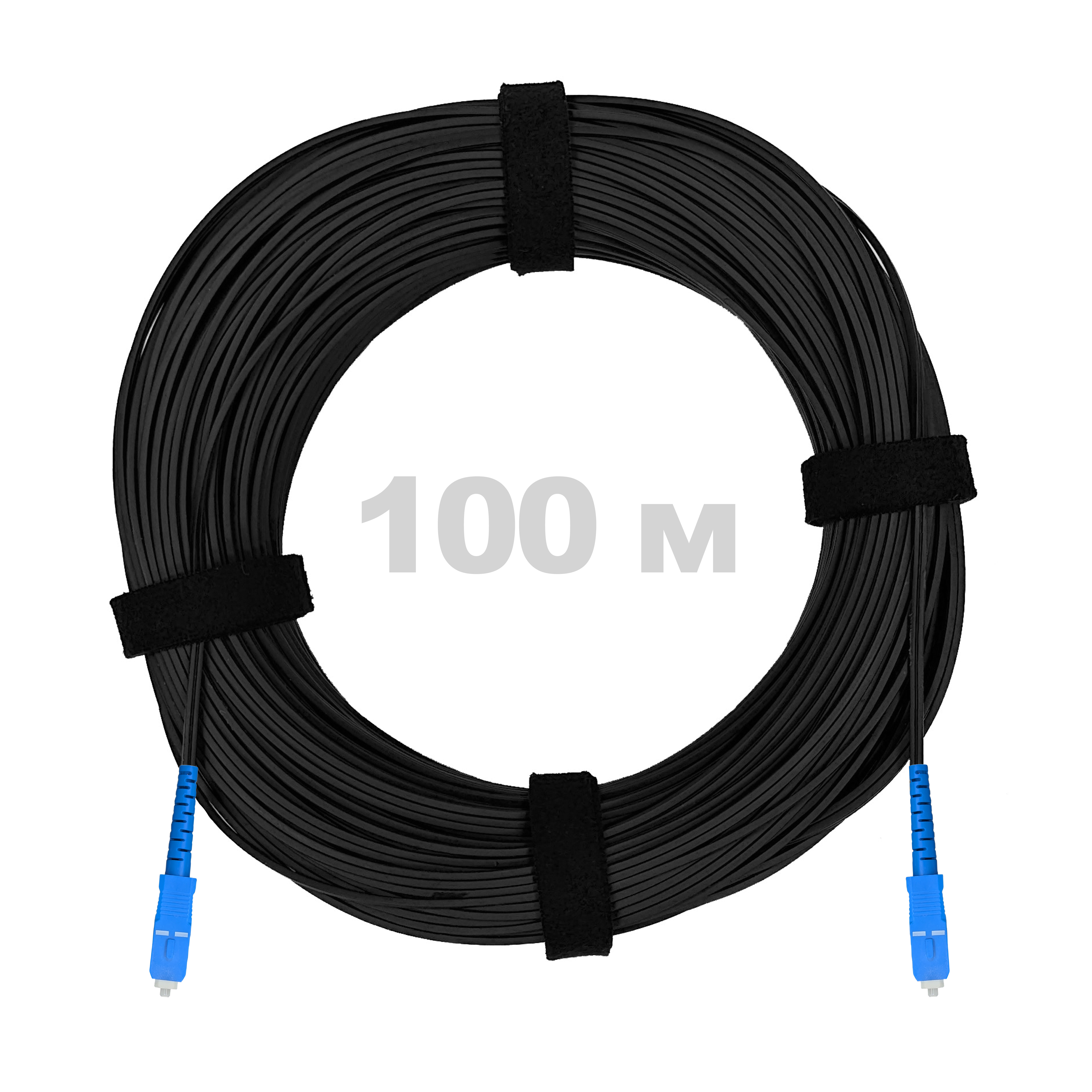 Патч-корд оптический FTTH диэлектрик FRP, G.657 LSZH 2SC/UPC, черный 100 м.