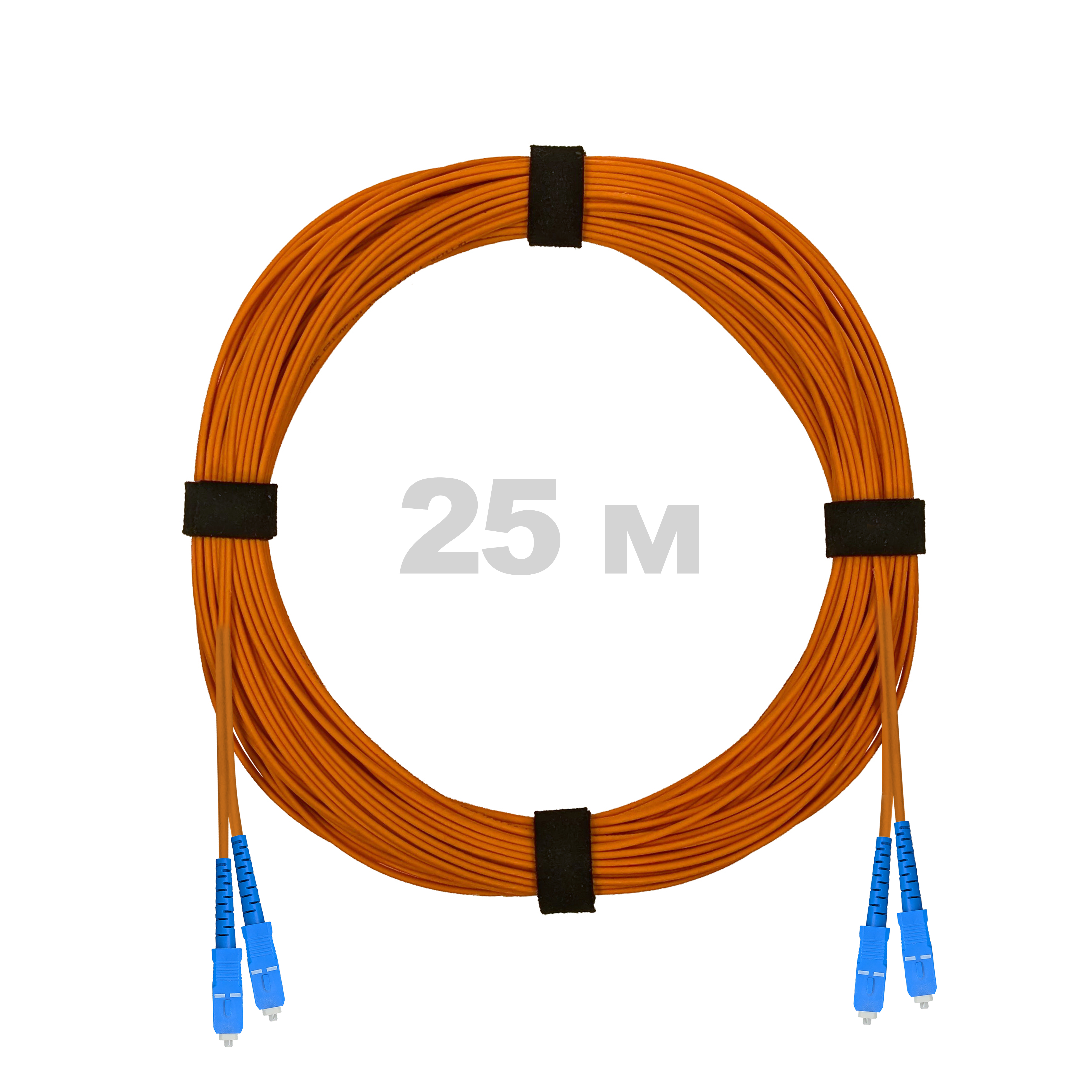 Патч-корд оптический армированный бронированный SC/UPC-SC/UPC MM (OM2) Duplex 3.0mm LSZH, 25 м.