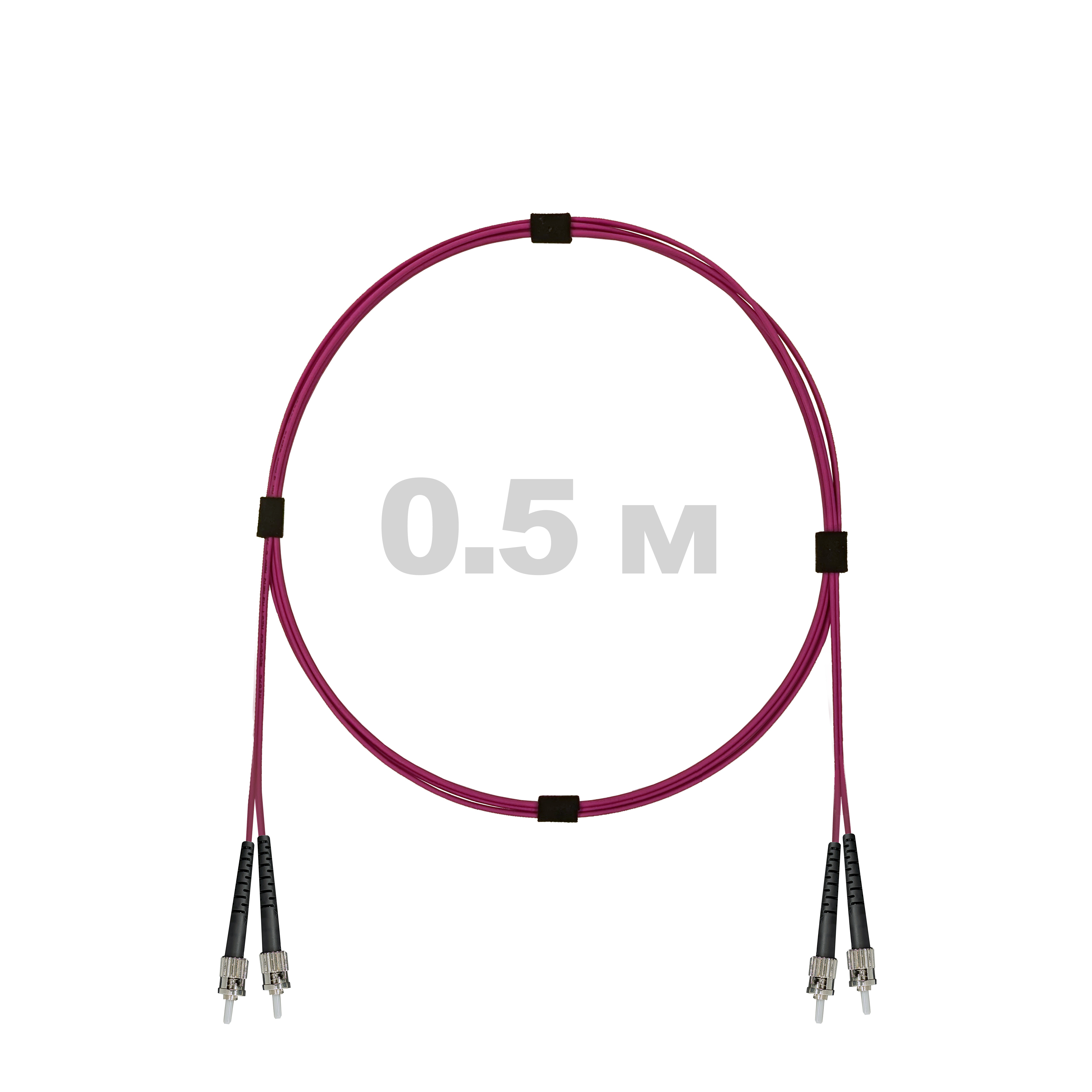 Патч-корд оптический ST/PC-ST/PC MM (OM4) 3mm duplex LSZH,  0.5 м.