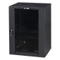 Шкаф настенный Next, 15U 550x450, стеклянная дверь, черный
