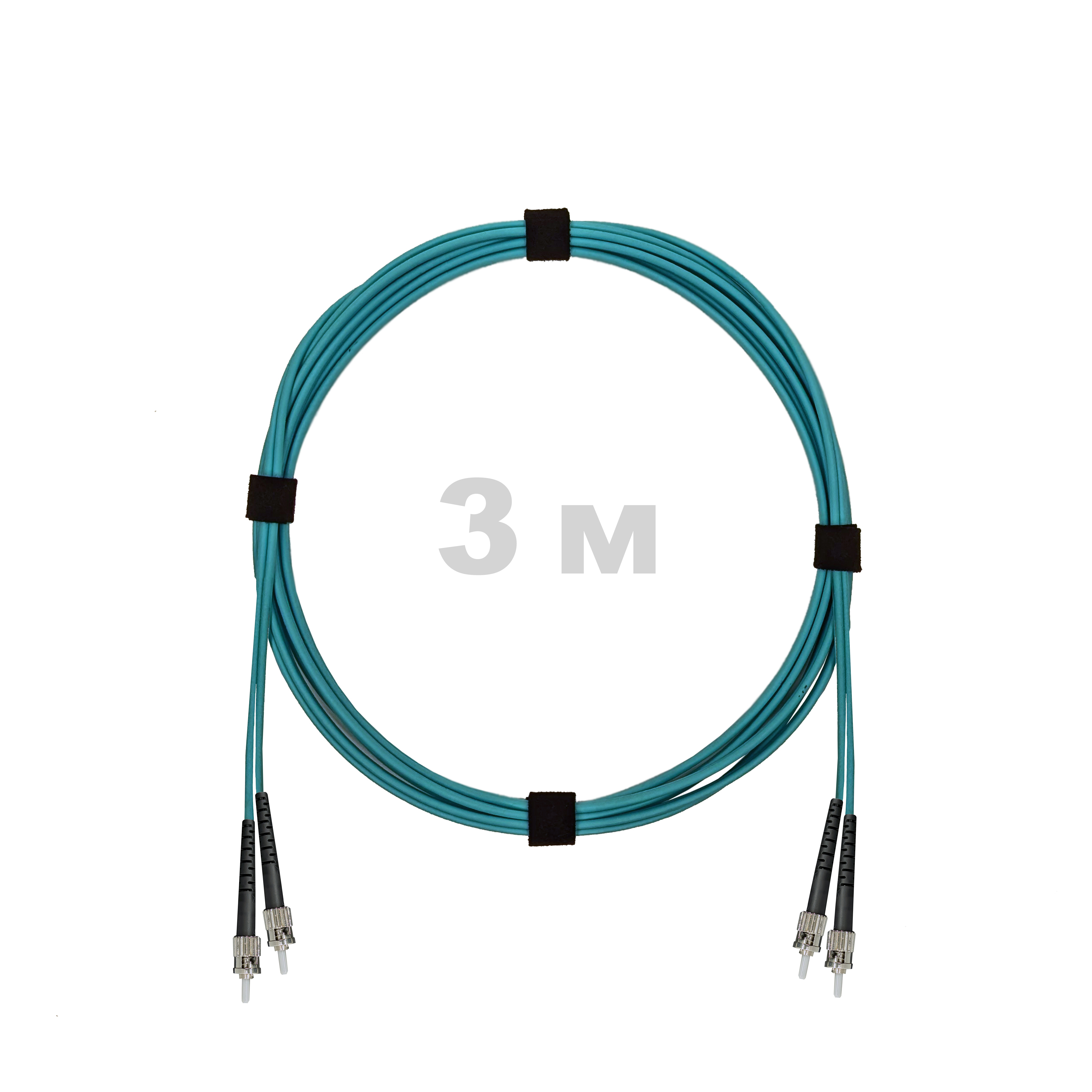 Патч-корд оптический армированный бронированный ST/PC-ST/PC MM (OM3) Duplex 3.0mm LSZH, 3 м.
