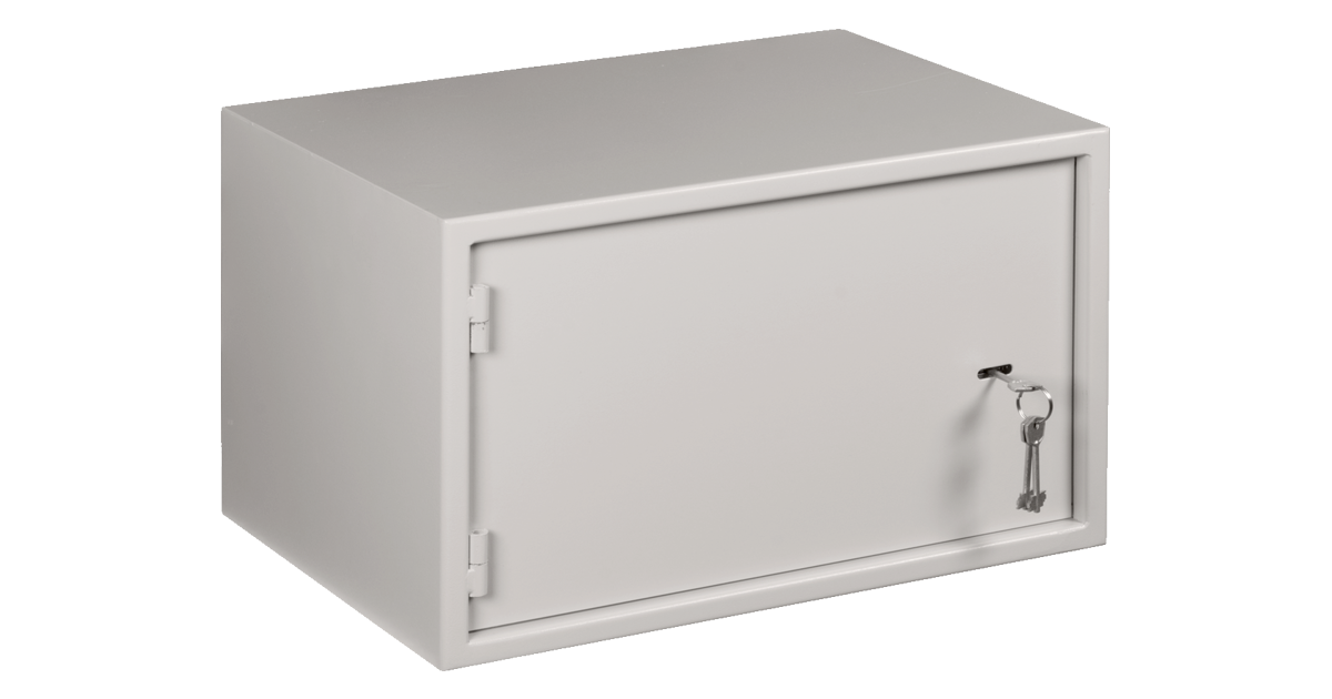 Настенный антивандальный шкаф с дверью на петлях, 7U, Ш520хВ320хГ400мм, серый__