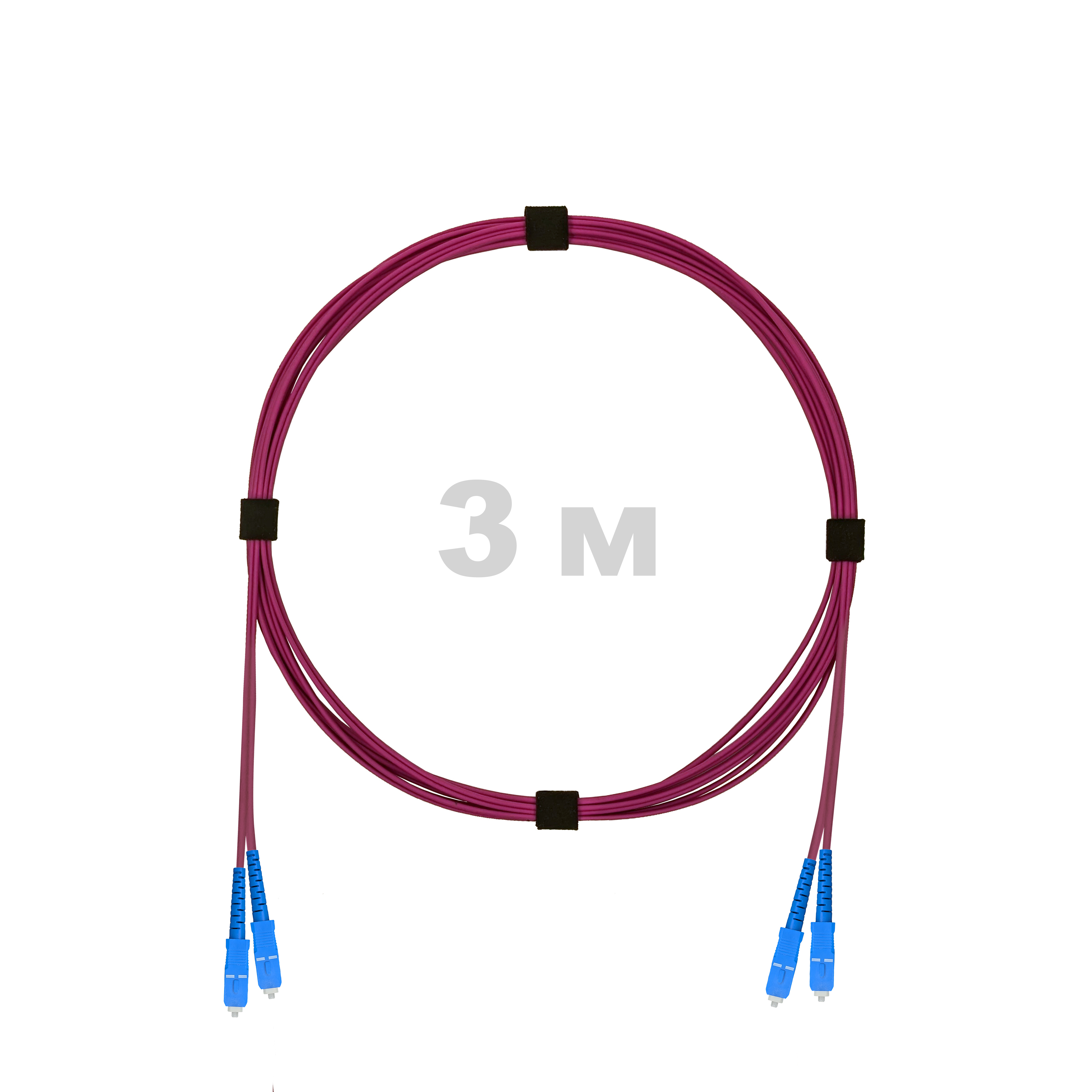Патч-корд оптический армированный бронированный SC/UPC-SC/UPC MM (OM4) Duplex 3.0mm LSZH, 3 м.