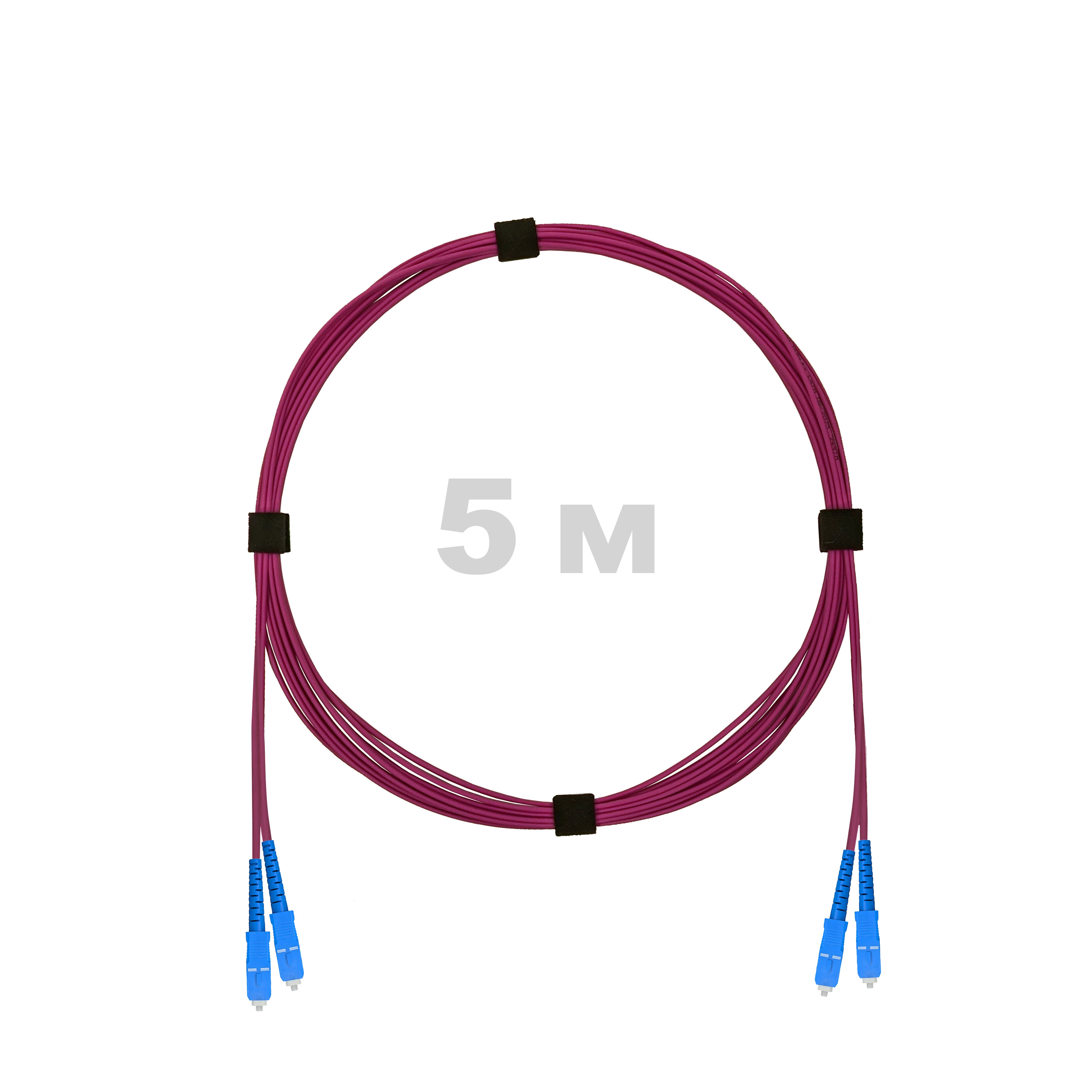 Патч-корд оптический армированный бронированный SC/UPC-SC/UPC MM (OM4) Duplex 2.0mm LSZH, 5 м.