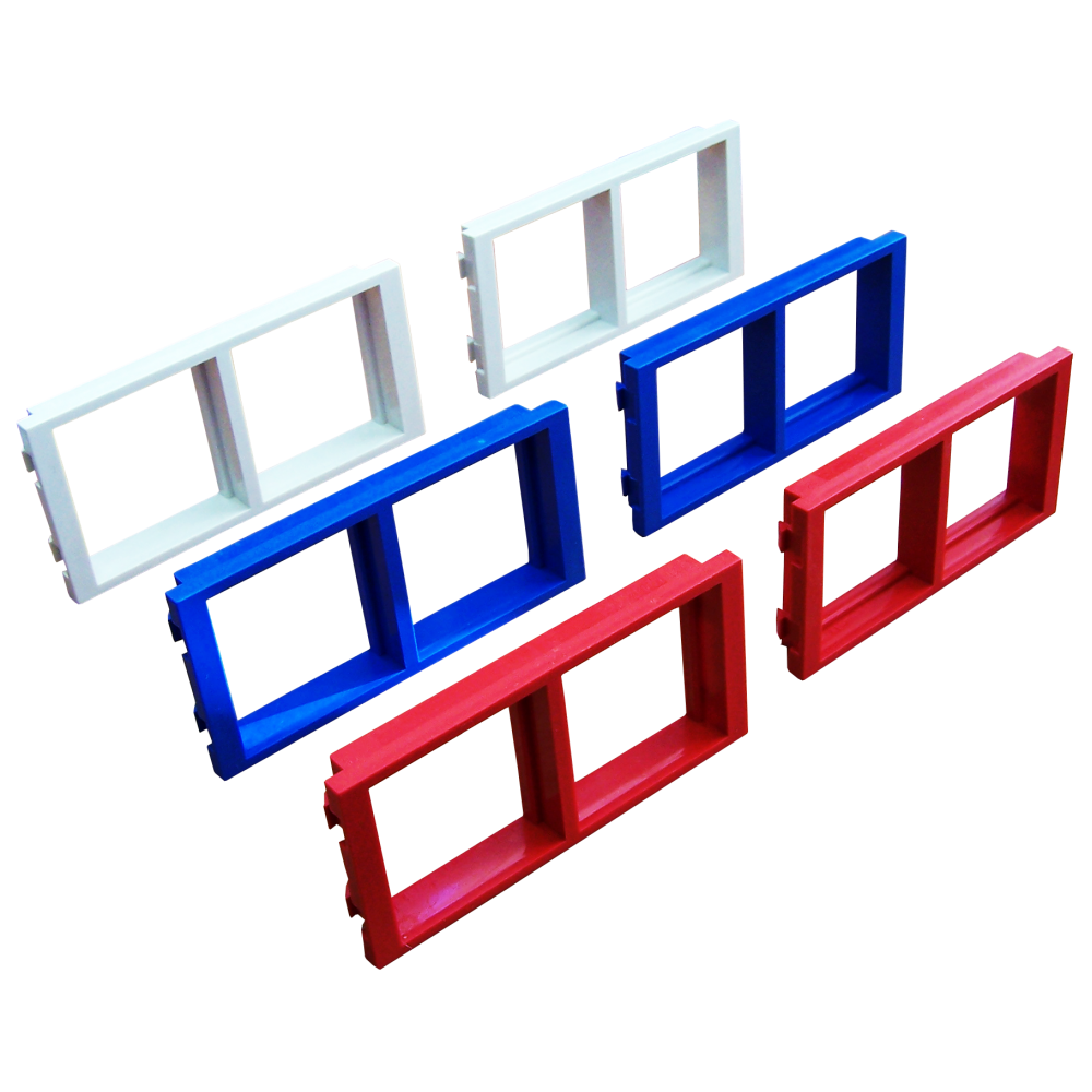 Адаптерная рамка двойная вертикальная, для настенных блоков, красная