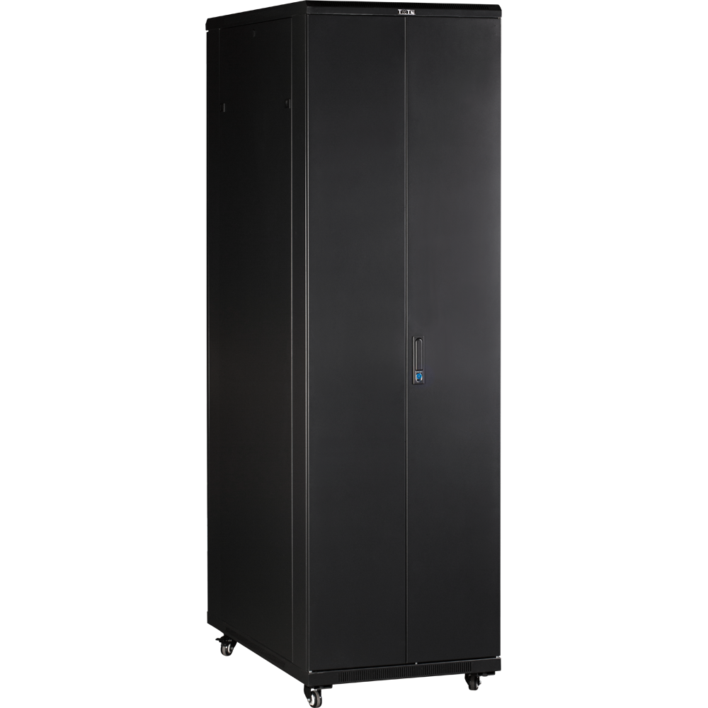 Шкаф 19" Business, 22U 600x1000, черный, передняя дверь стекло, задняя дверь распашная металл__