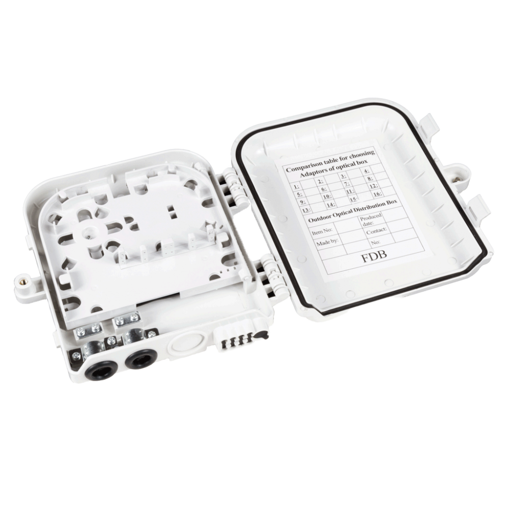 Настенный распределительный бокс на 8 волокон, наружной установки, IP65__