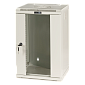 Шкаф настенный 10", 9U 312x300, стеклянная дверь, серый, установочный размер 236 мм