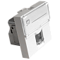 Вставка Mosaic 45x45, RJ-45 STP, кат.5e, со шторкой и увеличенным окном маркировки, белая