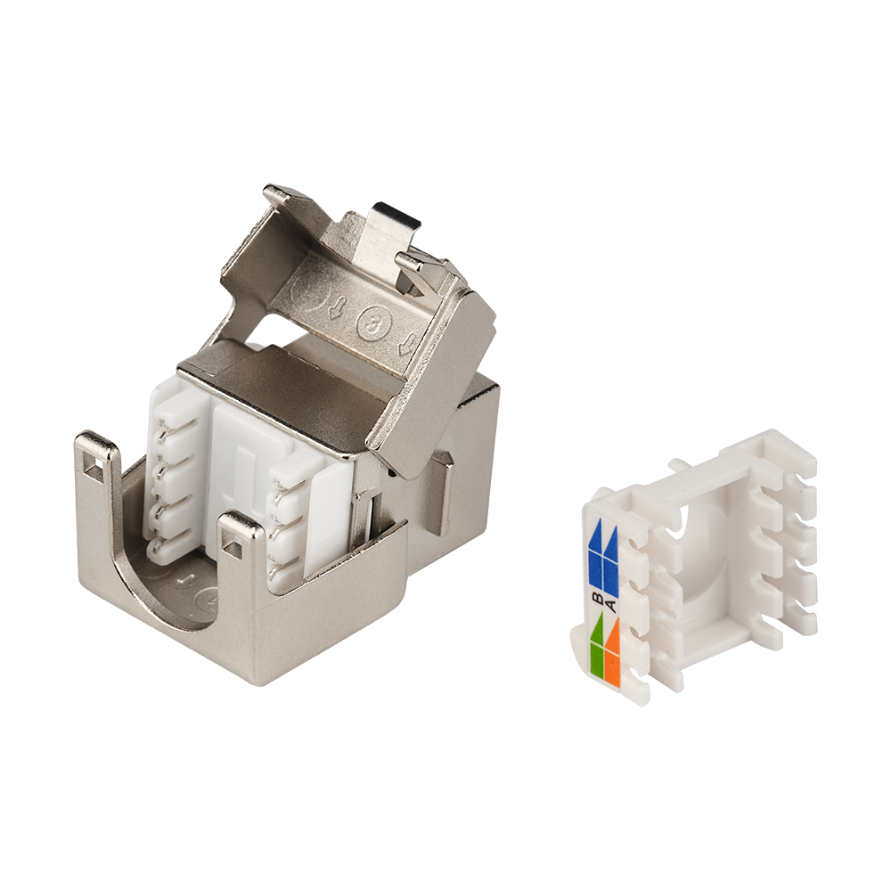 Модуль Keystone ToolLess, RJ45, экранированный, кат.6A, со встроенной шторкой, 180 градусов__