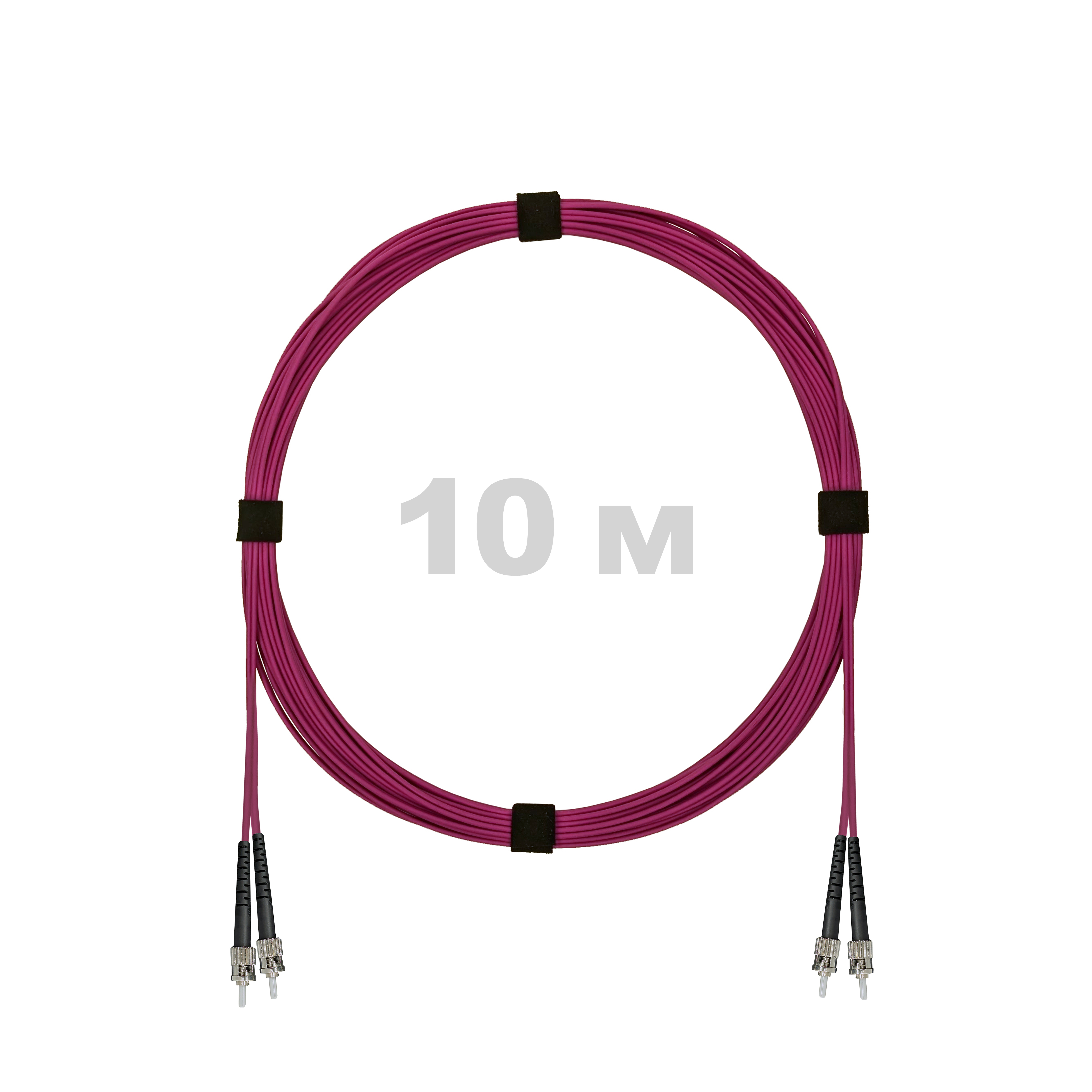 Патч-корд оптический армированный бронированный ST/PC-ST/PC MM (OM4) Duplex 2.0mm LSZH, 10 м.