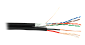 Кабель F/UTP 4 пары, Кат.5e, одножильный, медный, с силовым каб. 2,50мм2, внешний, PE, черный, 305м