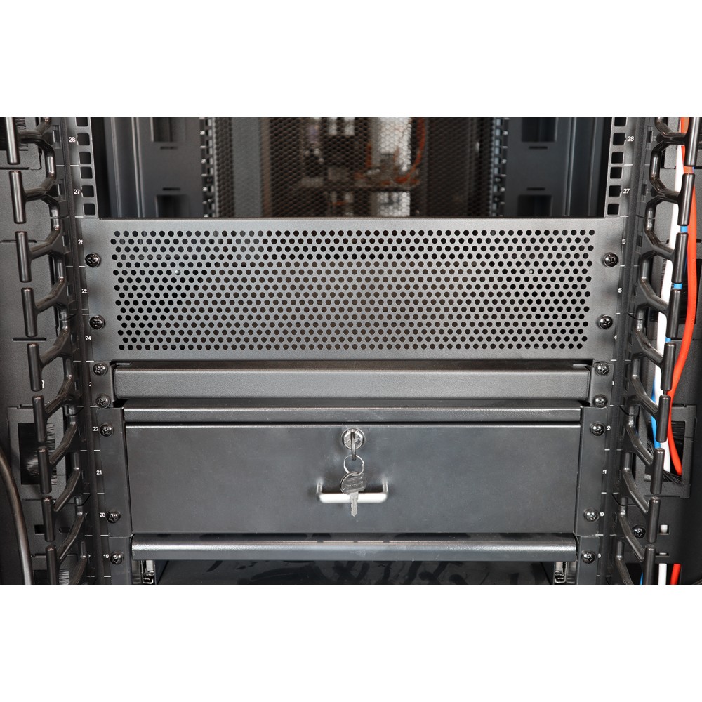 19" вентиляционная фальш-панель 1U, черная__