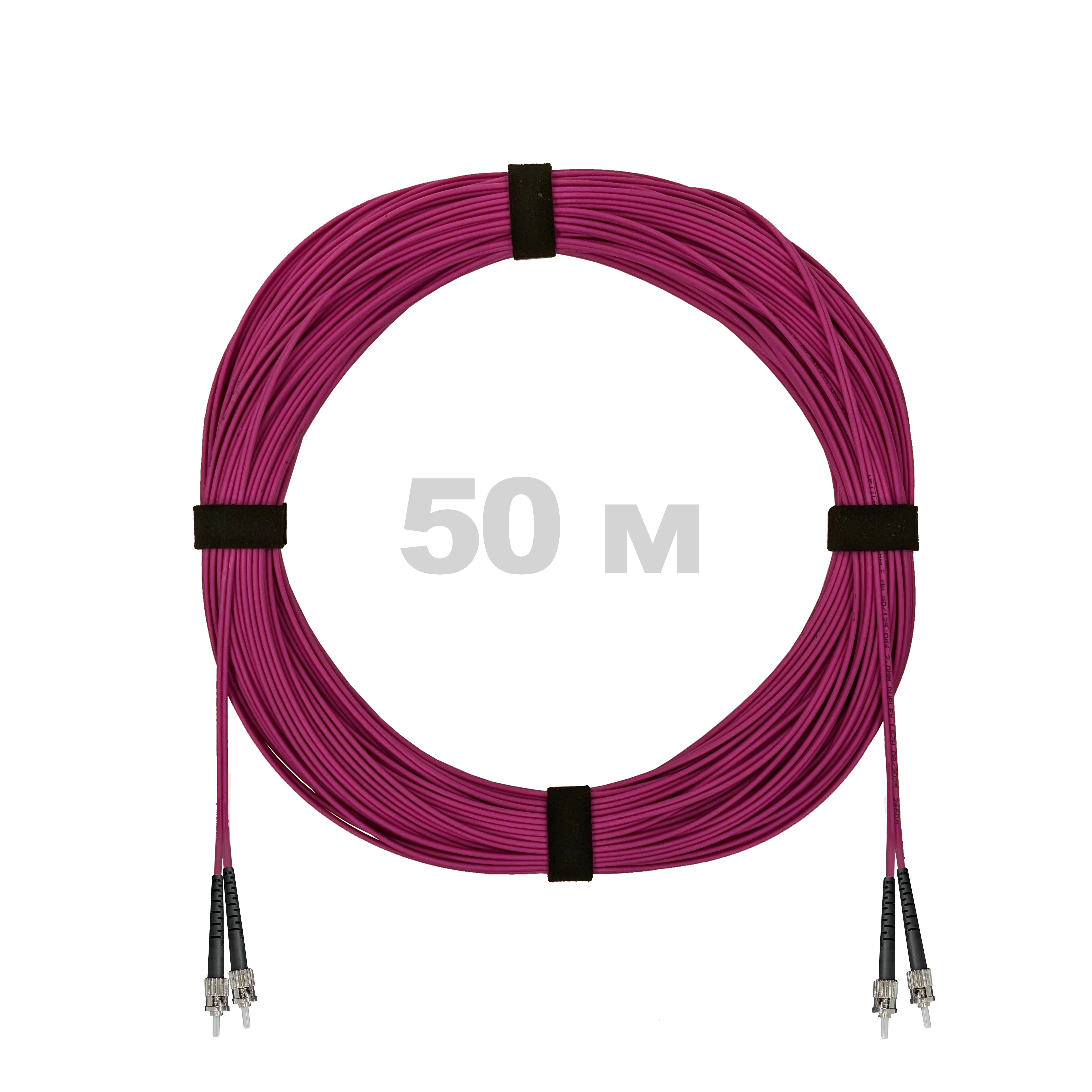 Патч-корд оптический армированный бронированный ST/PC-ST/PC MM (OM4) Duplex 3.0mm LSZH, 50 м.