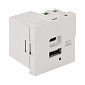 Модуль USB-зарядки, 1 порт USB-C + 1 порт USB-A, 4.2A/5V, 45x45, белый