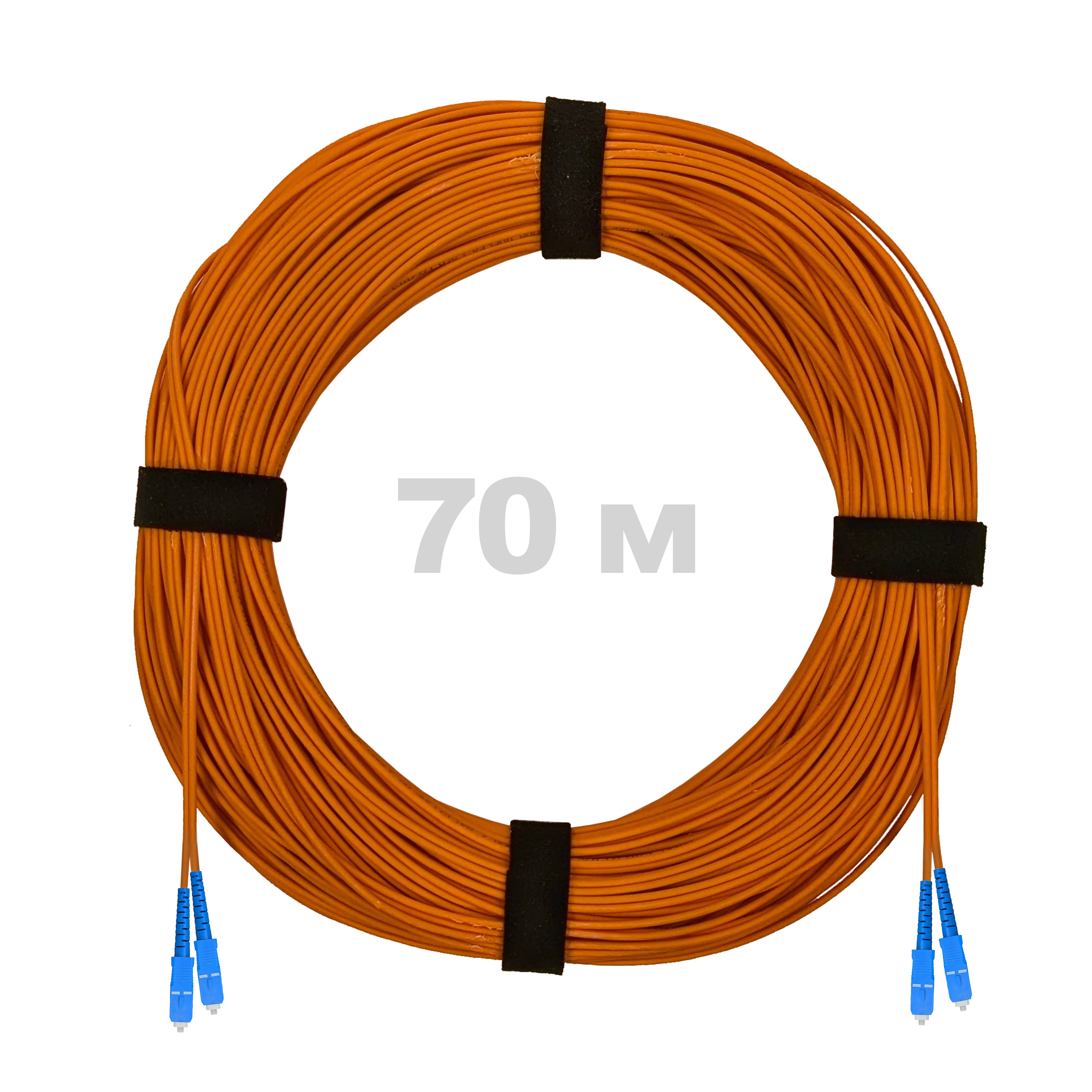 Патч-корд оптический SC/UPC-SC/UPC MM (OM2) 3mm duplex LSZH,  70 м.
