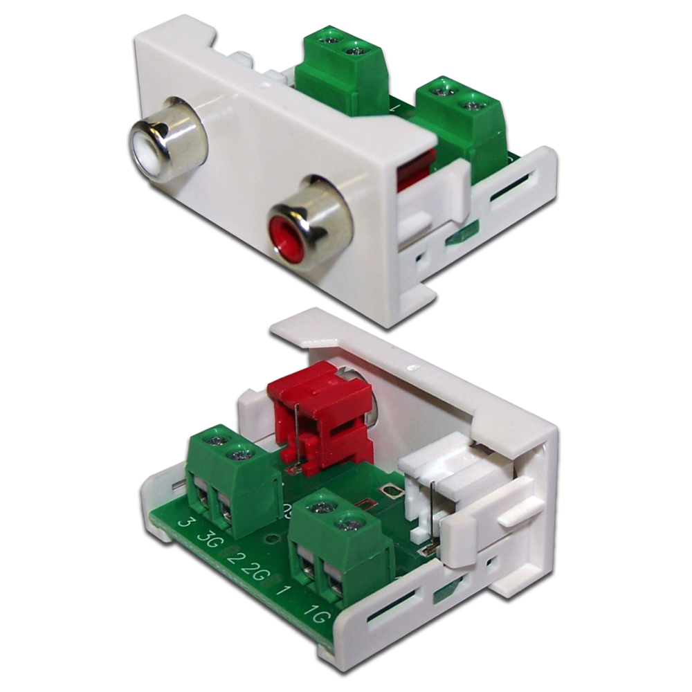 Вставка Mosaic 22.5x45 2xRCA Stereo Audio, белая