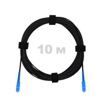 Патч-корд оптический FTTH, диэлектрик FRP, G.657, LSZH, 2x SC/UPC, черный 10 м