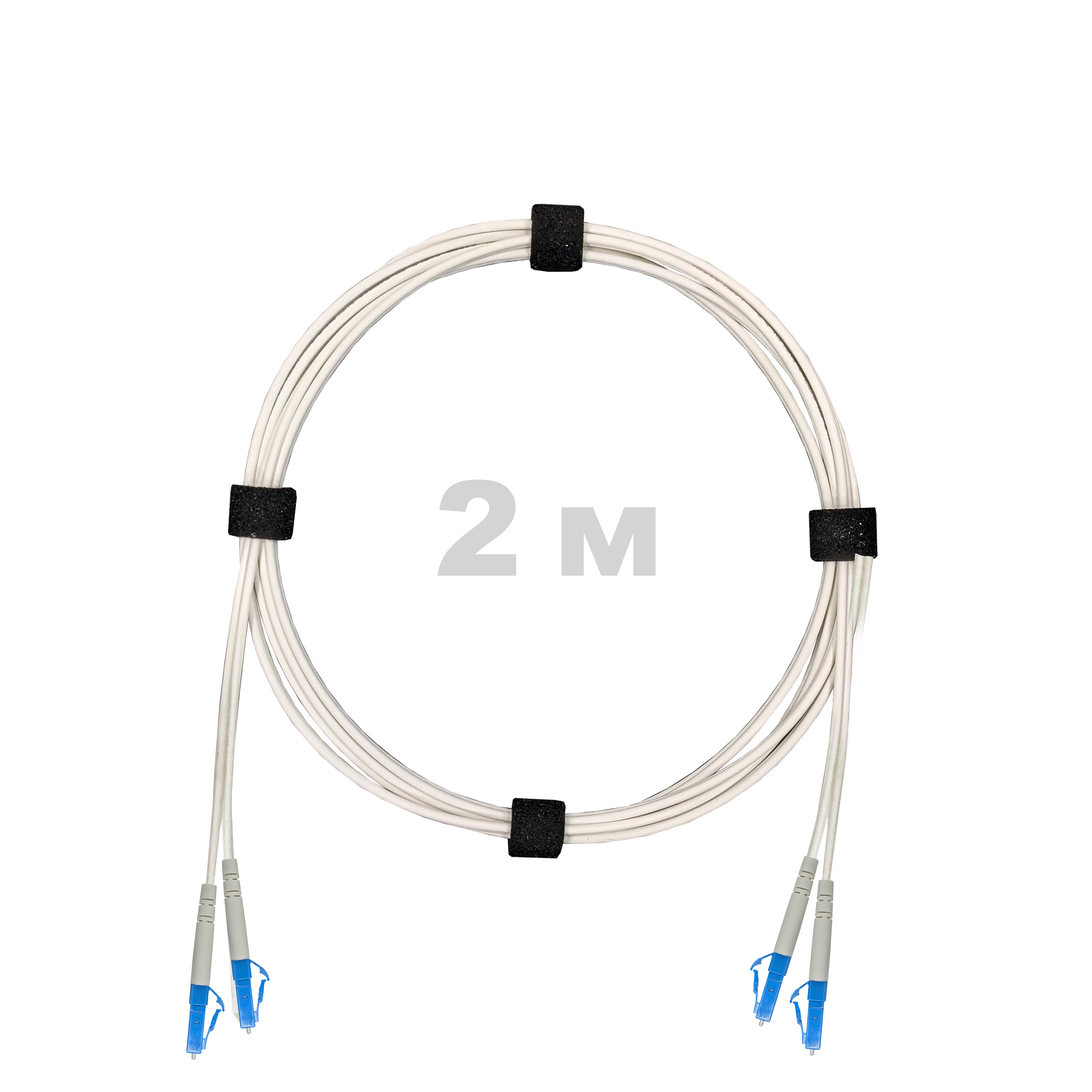 Патч-корд оптический армированный бронированный LC/UPC-LC/UPC SM (G.657A1) Duplex 3.0mm LSZH, ,белый, 2 м.