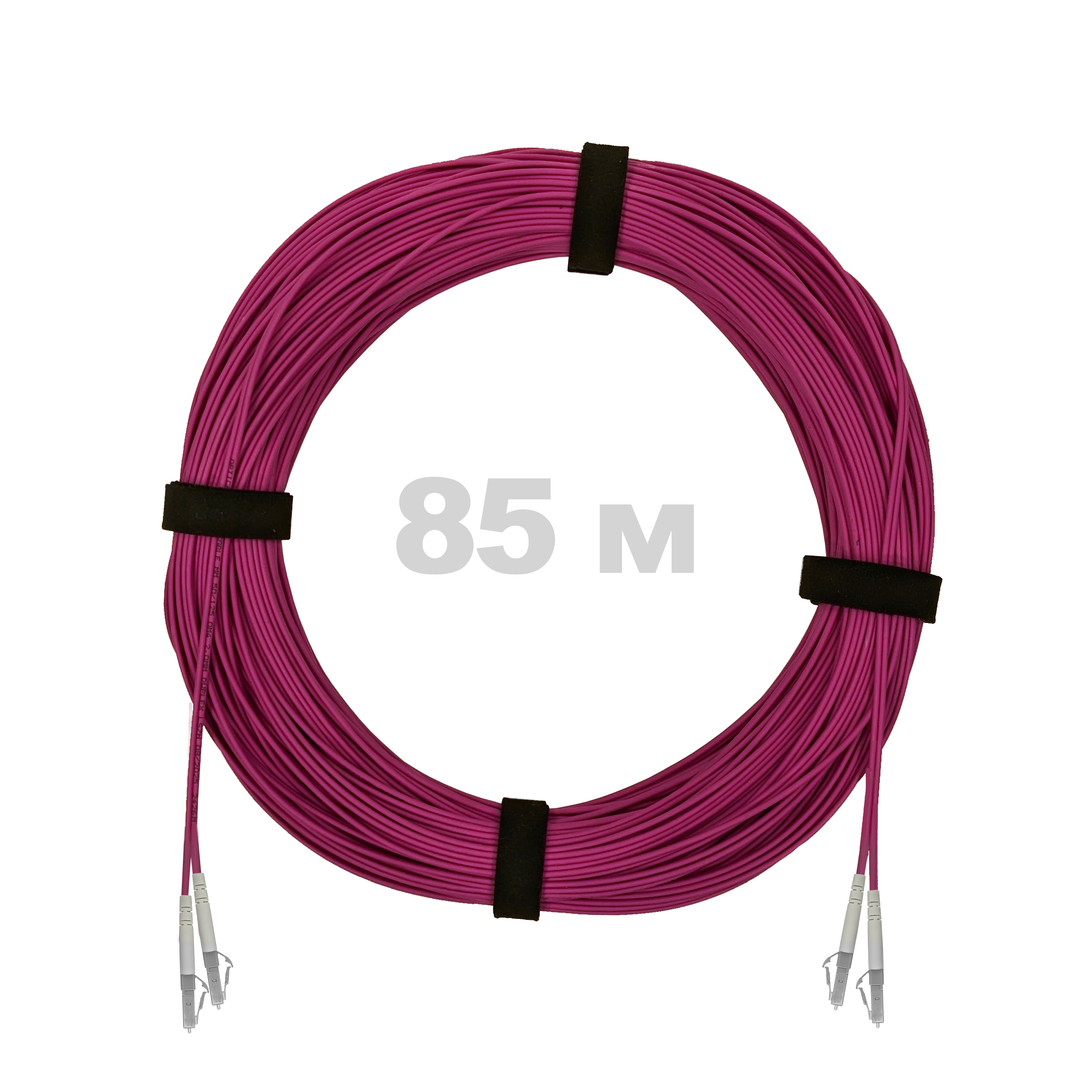Патч-корд оптический LC/UPC-LC/UPC MM (OM4) 3mm duplex LSZH,  85 м.