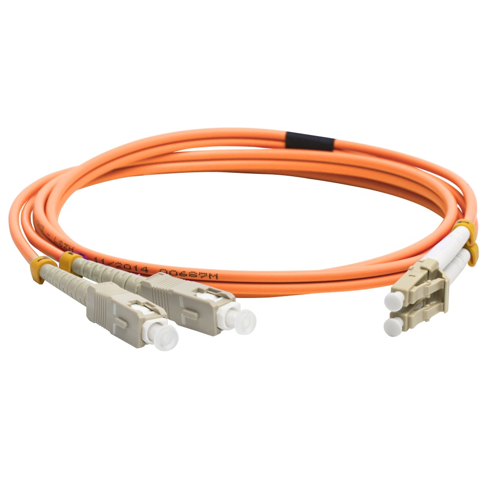 Патч-корд оптический LANMASTER, дуплексный, LC/PC-SC/PC, OM3, LSZH, 5.0 м