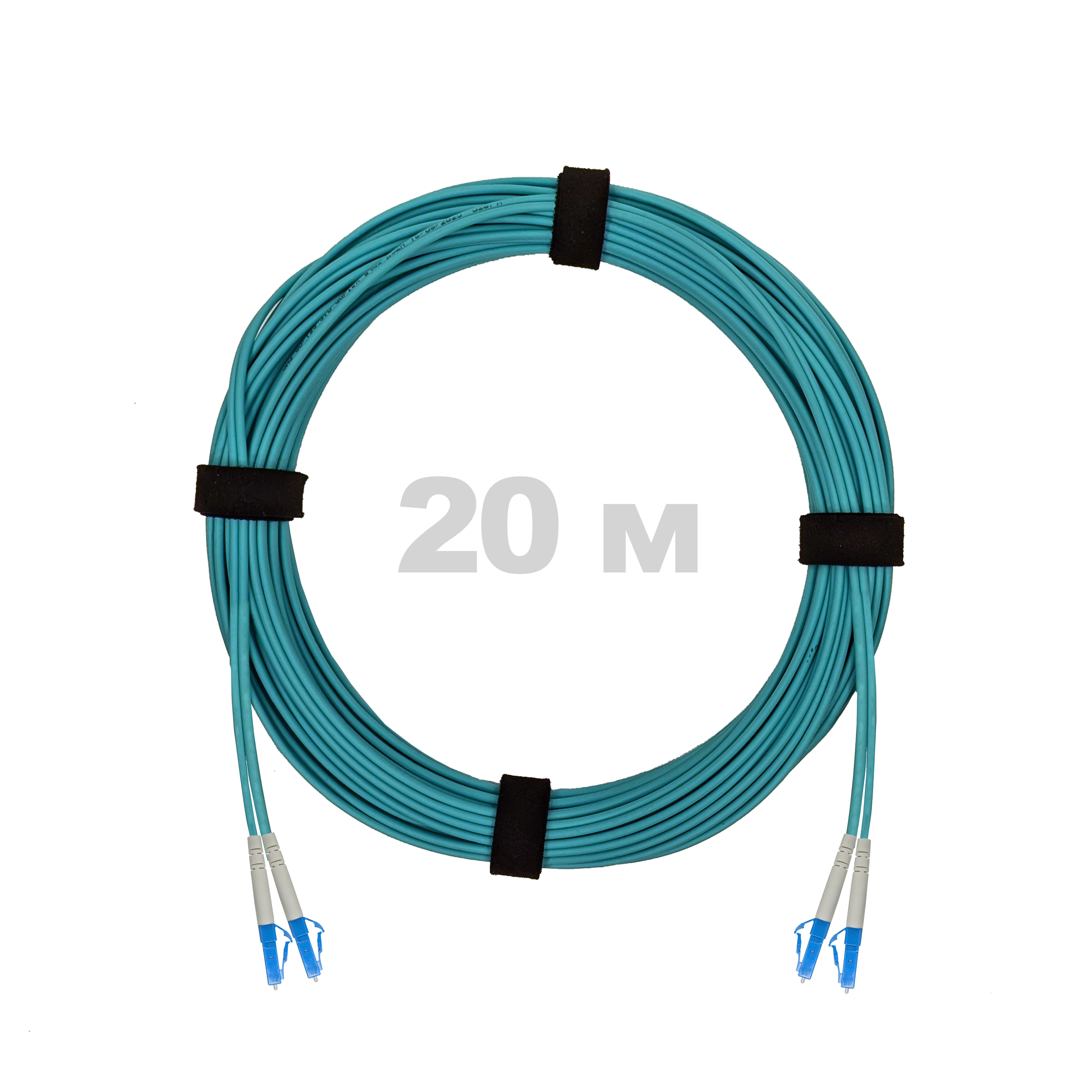 Патч-корд оптический армированный бронированный LC/UPC-LC/UPC MM (OM3) Duplex 2.0mm LSZH, 20 м.