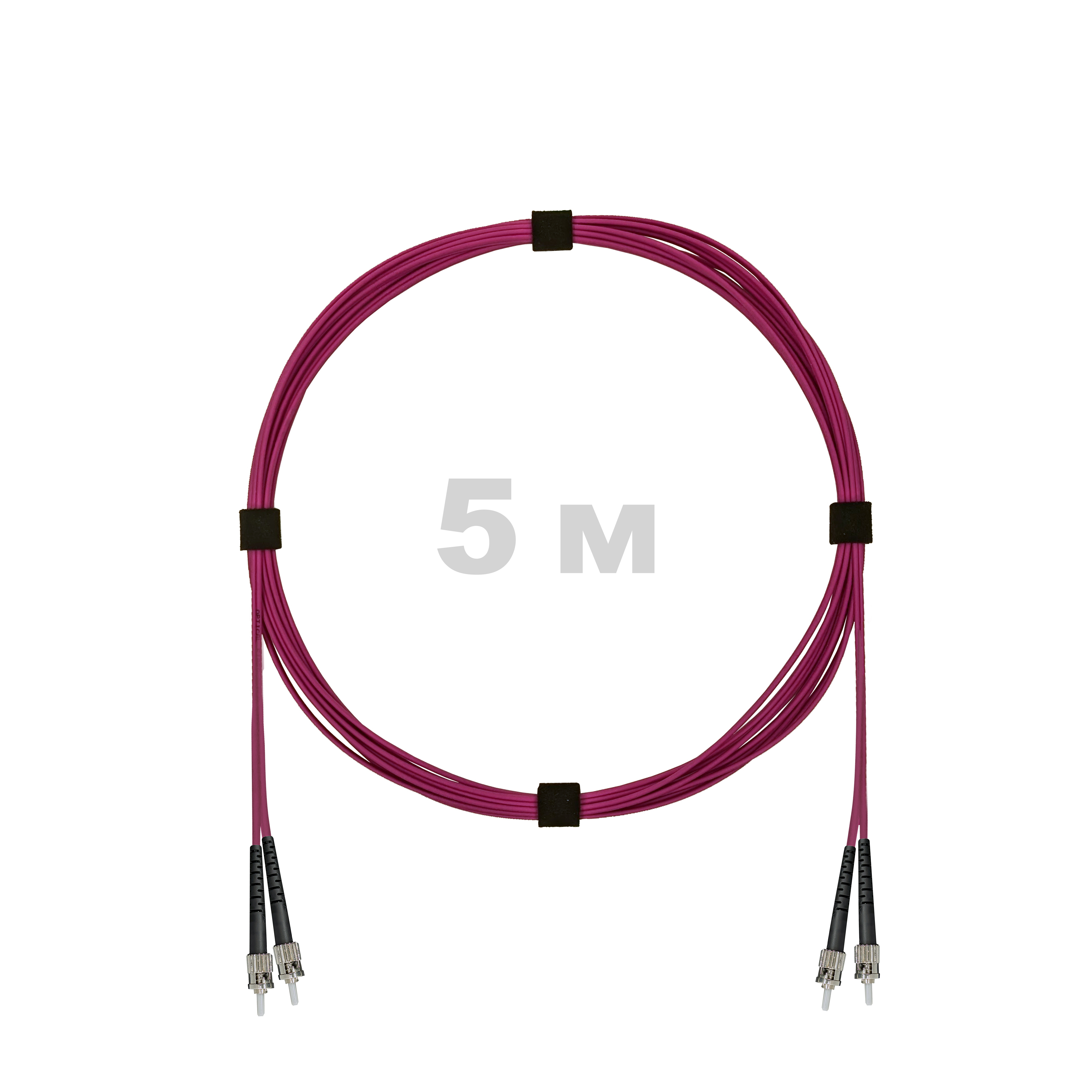 Патч-корд оптический ST/PC-ST/PC MM (OM4) 2mm duplex LSZH,  5 м.