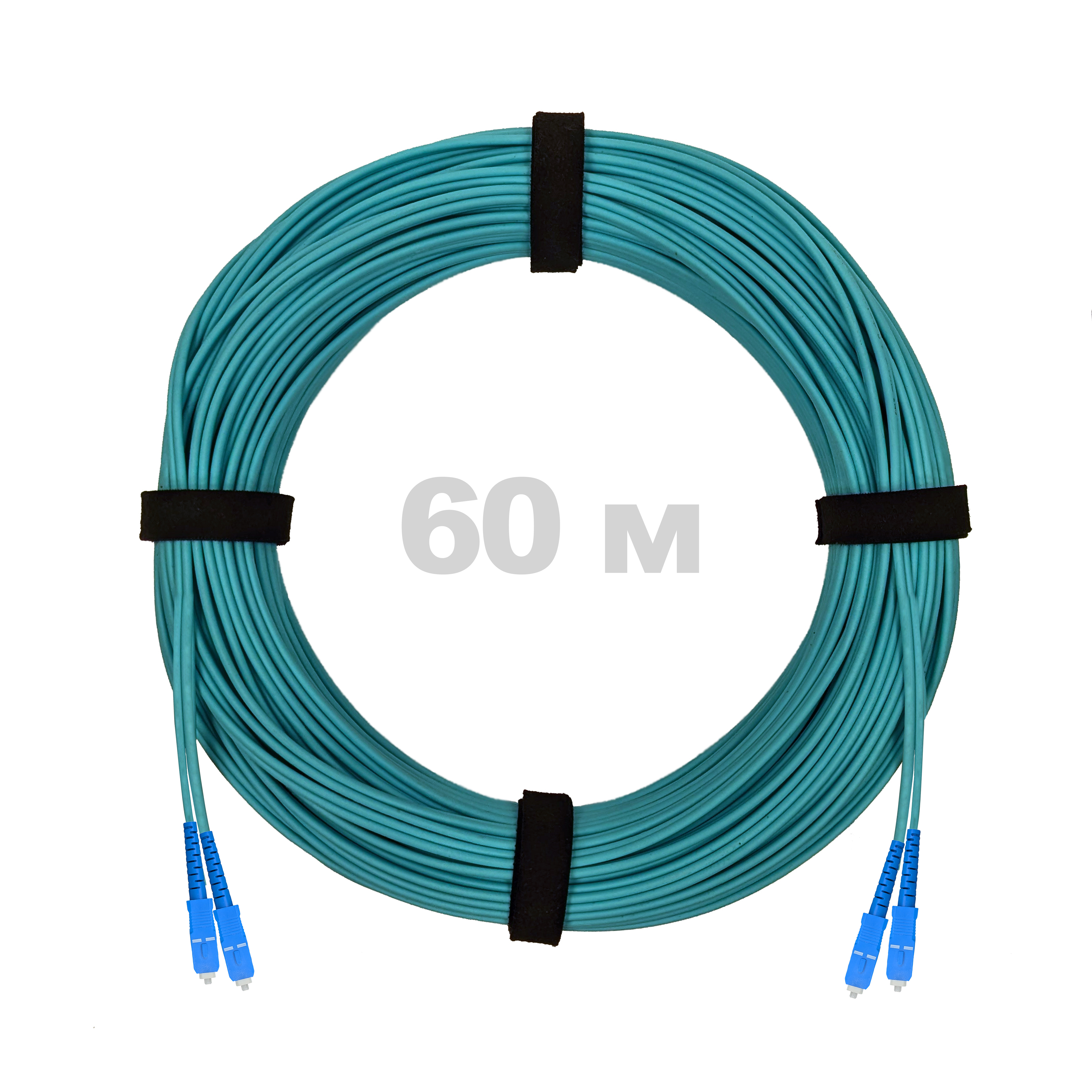 Патч-корд оптический SC/UPC-SC/UPC MM (OM3) 2mm duplex LSZH,  60 м.