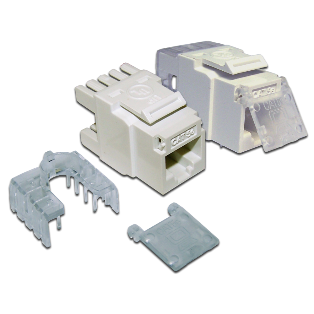 Модуль Keystone, RJ45, кат.5E, UTP, 180 градусов, со шторкой, белый