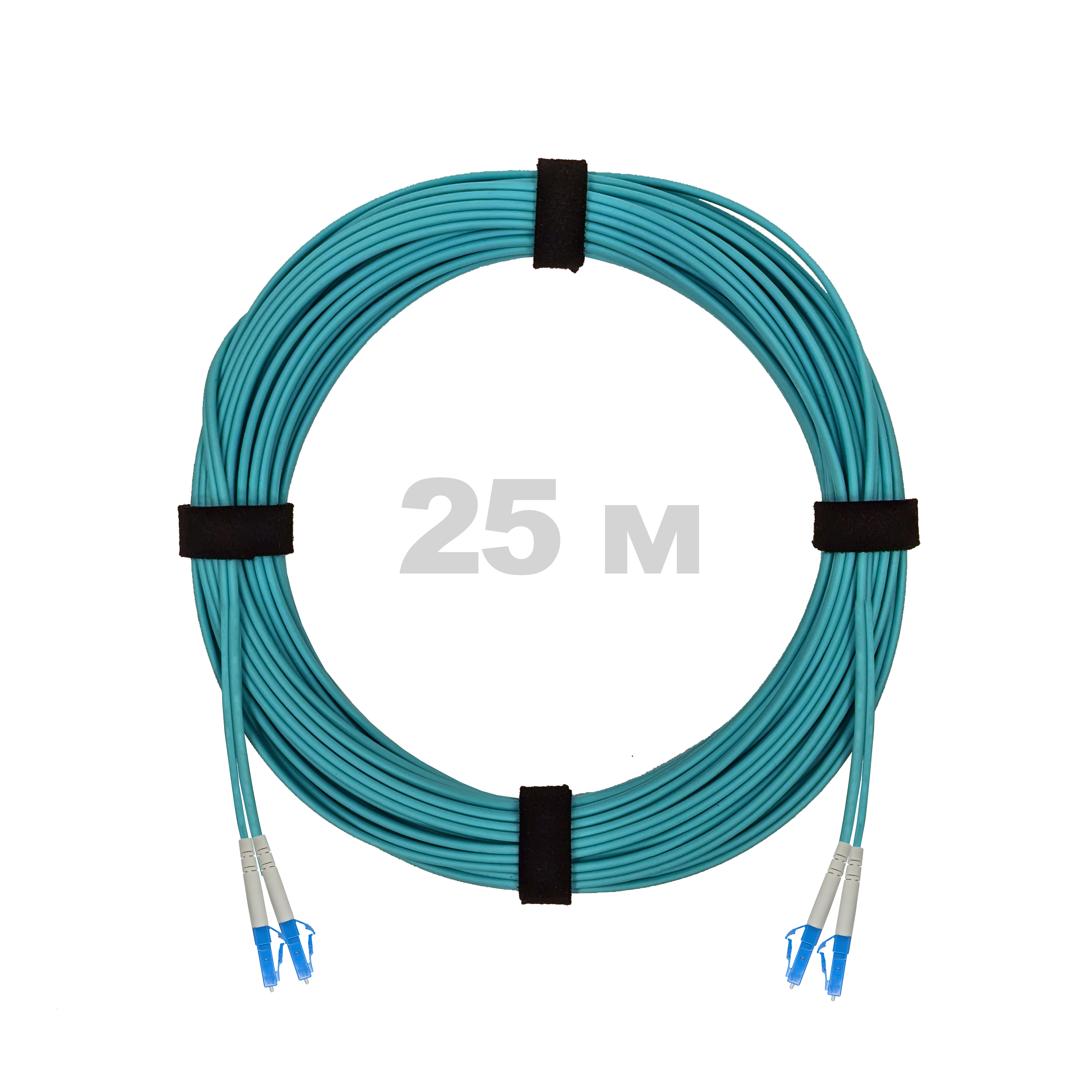 Патч-корд оптический LC/UPC-LC/UPC MM (OM3) 2mm duplex LSZH,  25 м.