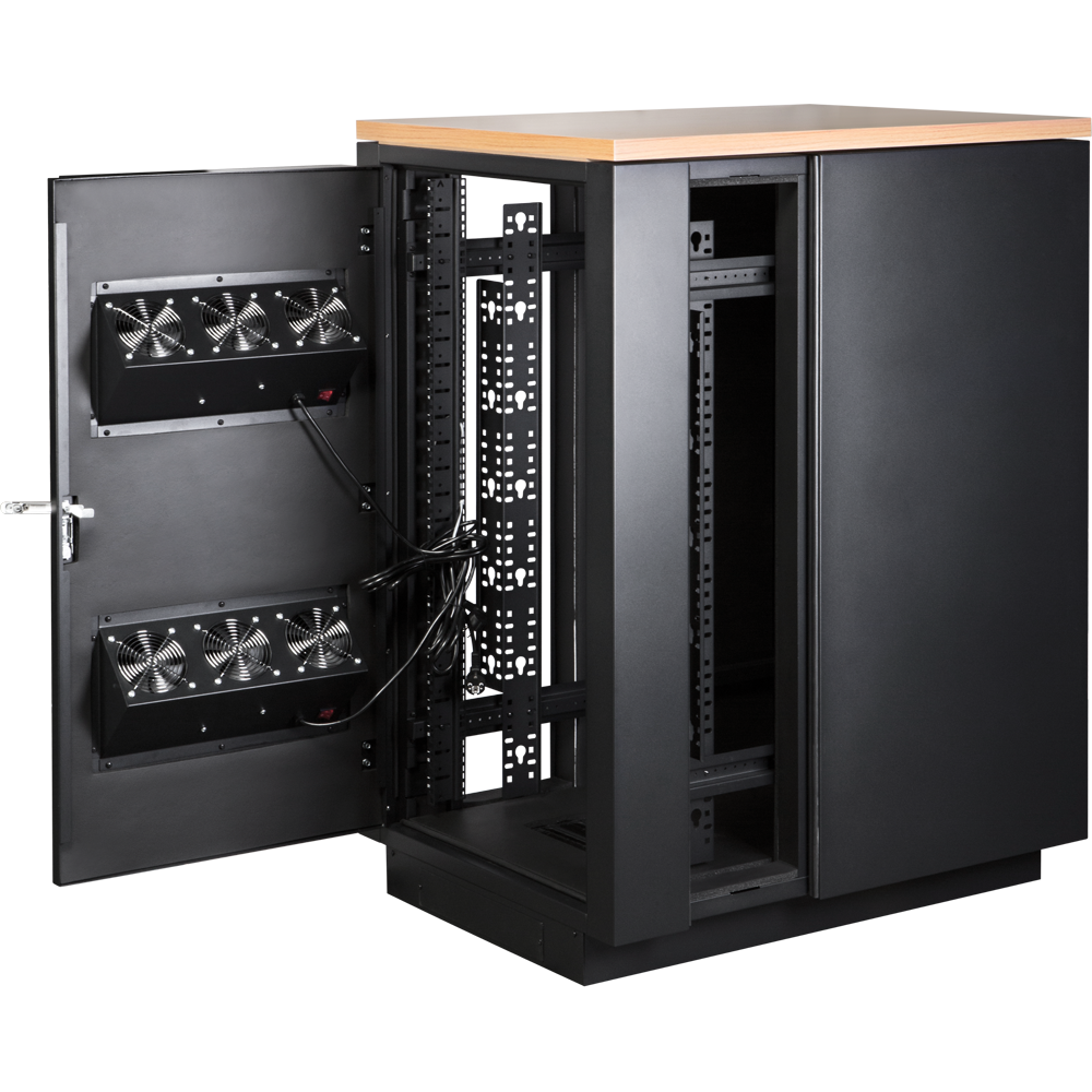 Шкаф LANMASTER SOUNDPROOF звукоизолированный 24U 750x1130 мм, отделка под дерево, цвет лиственница__