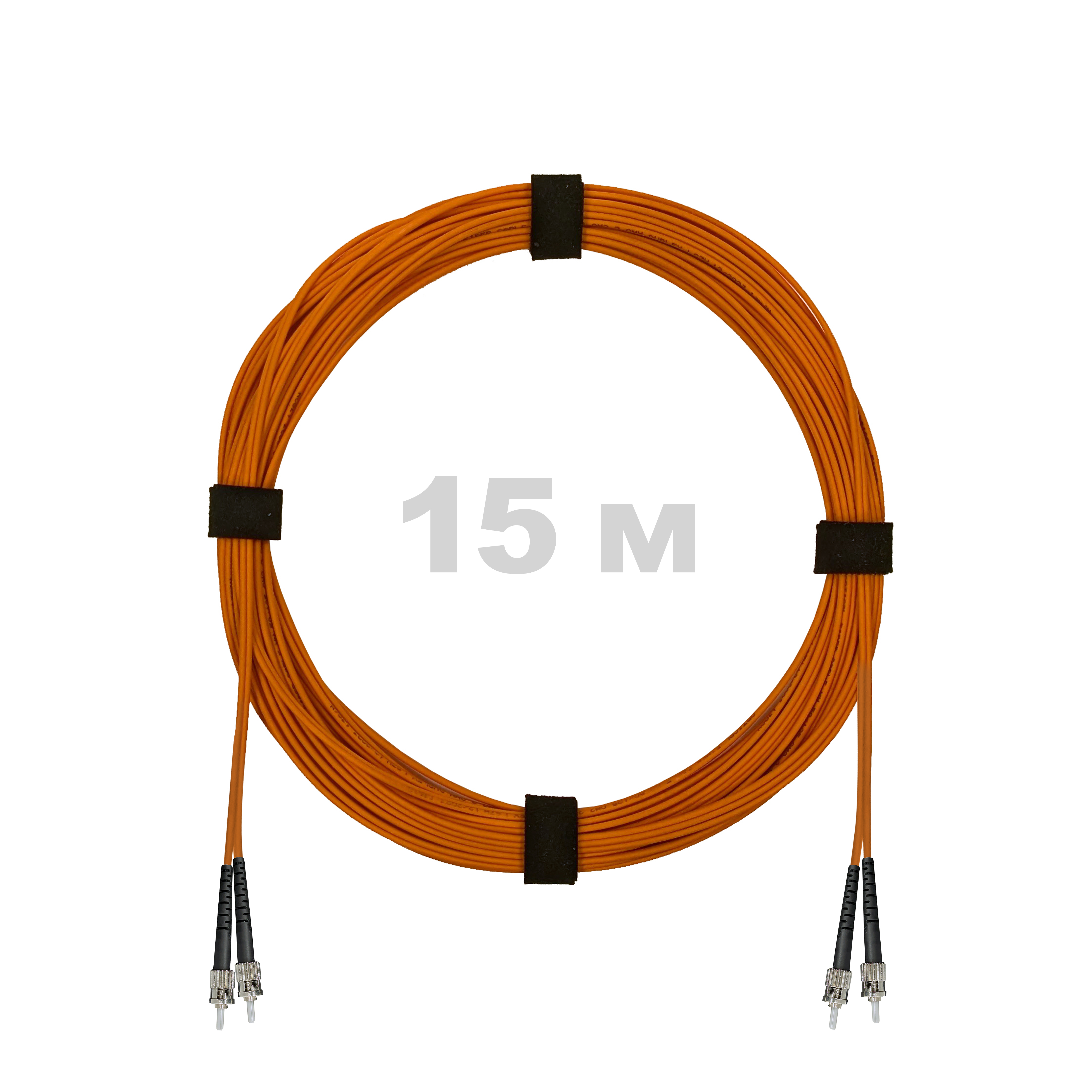 Патч-корд оптический ST/PC-ST/PC MM (OM2) 3mm duplex LSZH,  15 м.