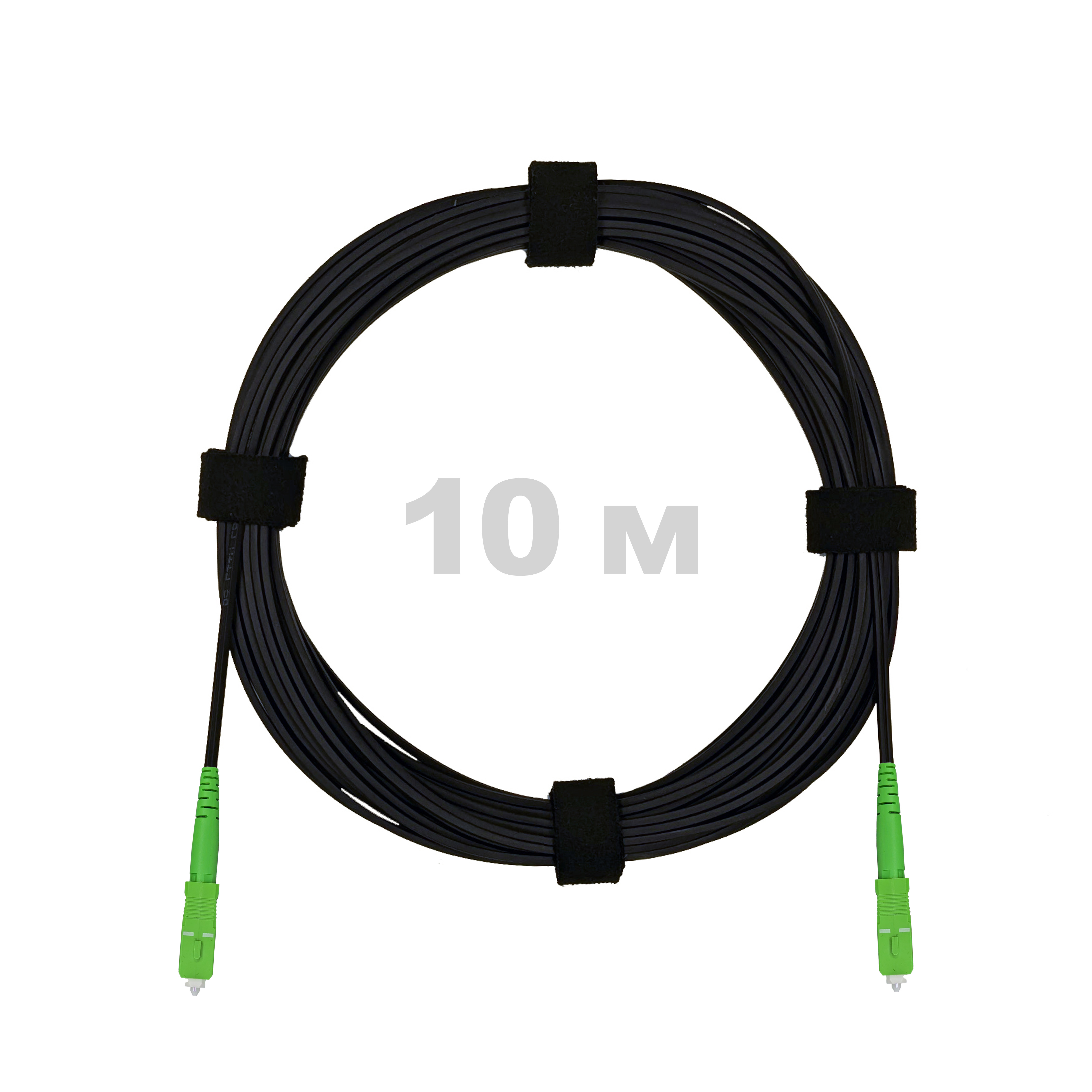 Патч-корд оптический FTTH диэлектрик FRP, G.657 LSZH 2x SC/APC, черный 10 м
