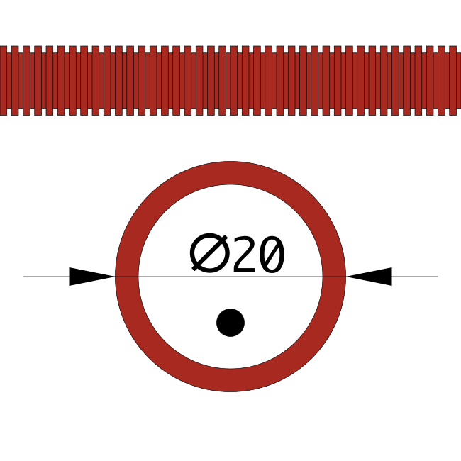 Гофротруба ПНД защитная для МПТ (пешель) красная д20/14.1 (100м/4800м уп/пал)