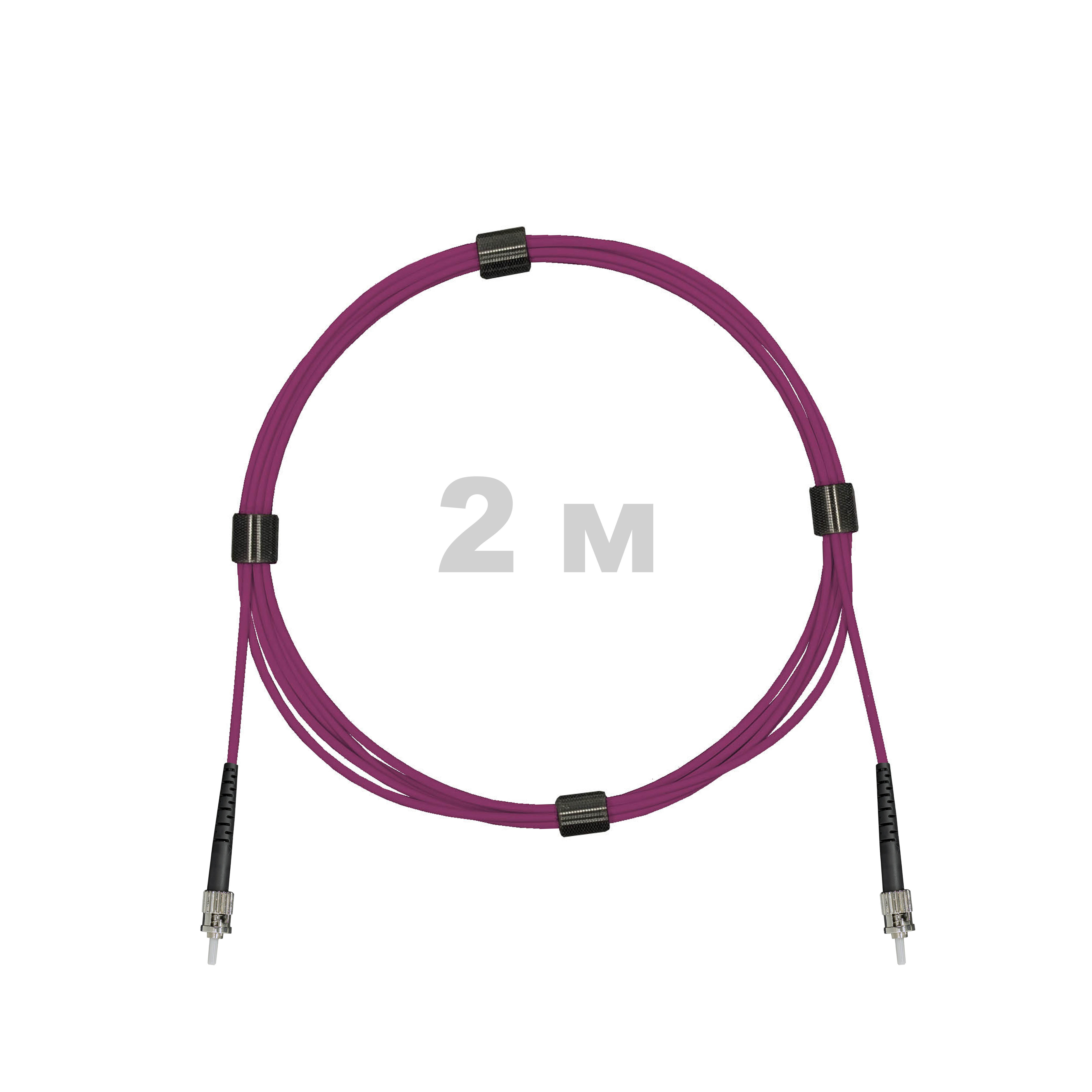 Патч-корд оптический ST/PC-ST/PC MM (OM4) 3mm simplex LSZH,  2 м.