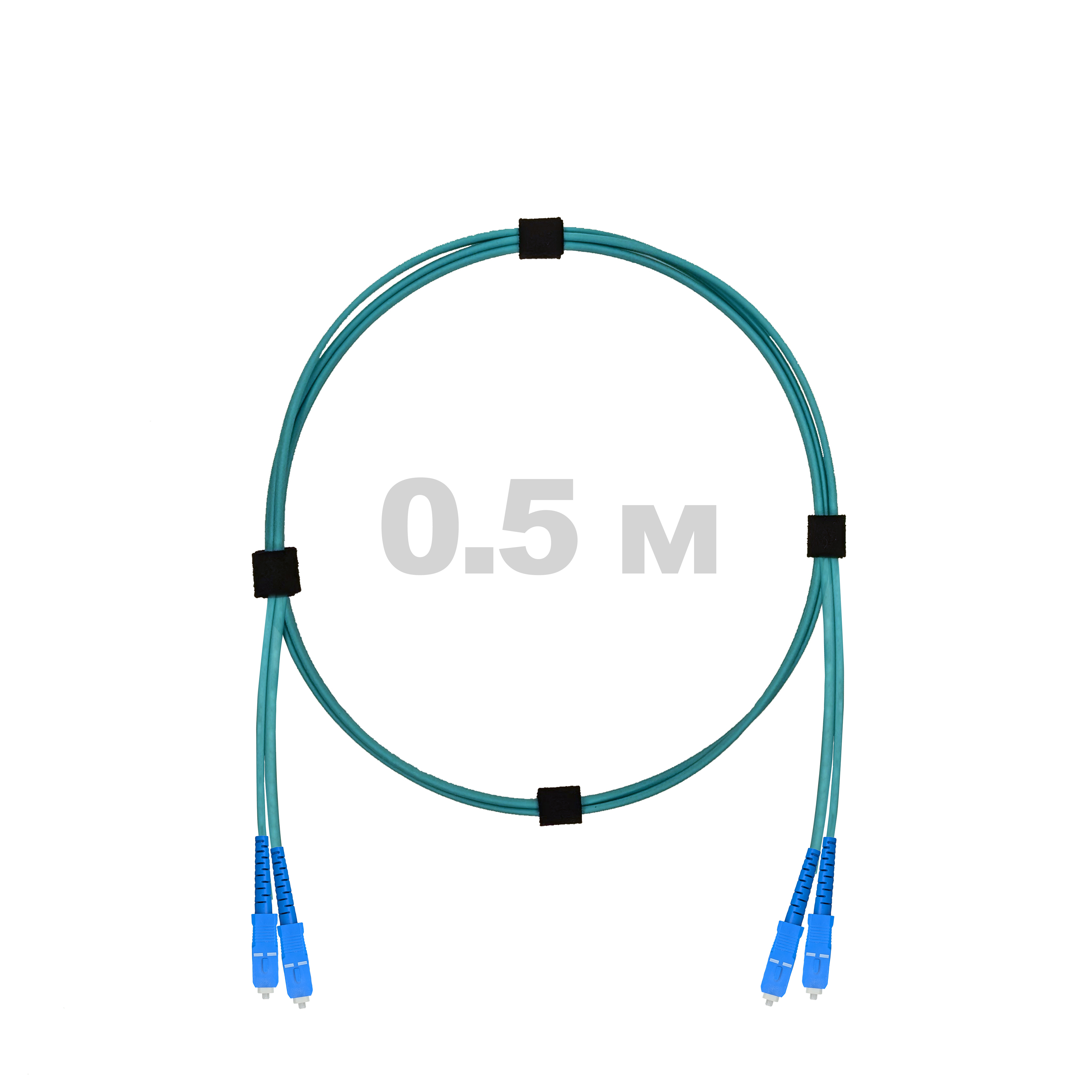 Патч-корд оптический армированный бронированный SC/UPC-SC/UPC MM (OM3) Duplex 2.0mm LSZH, 0.5 м.